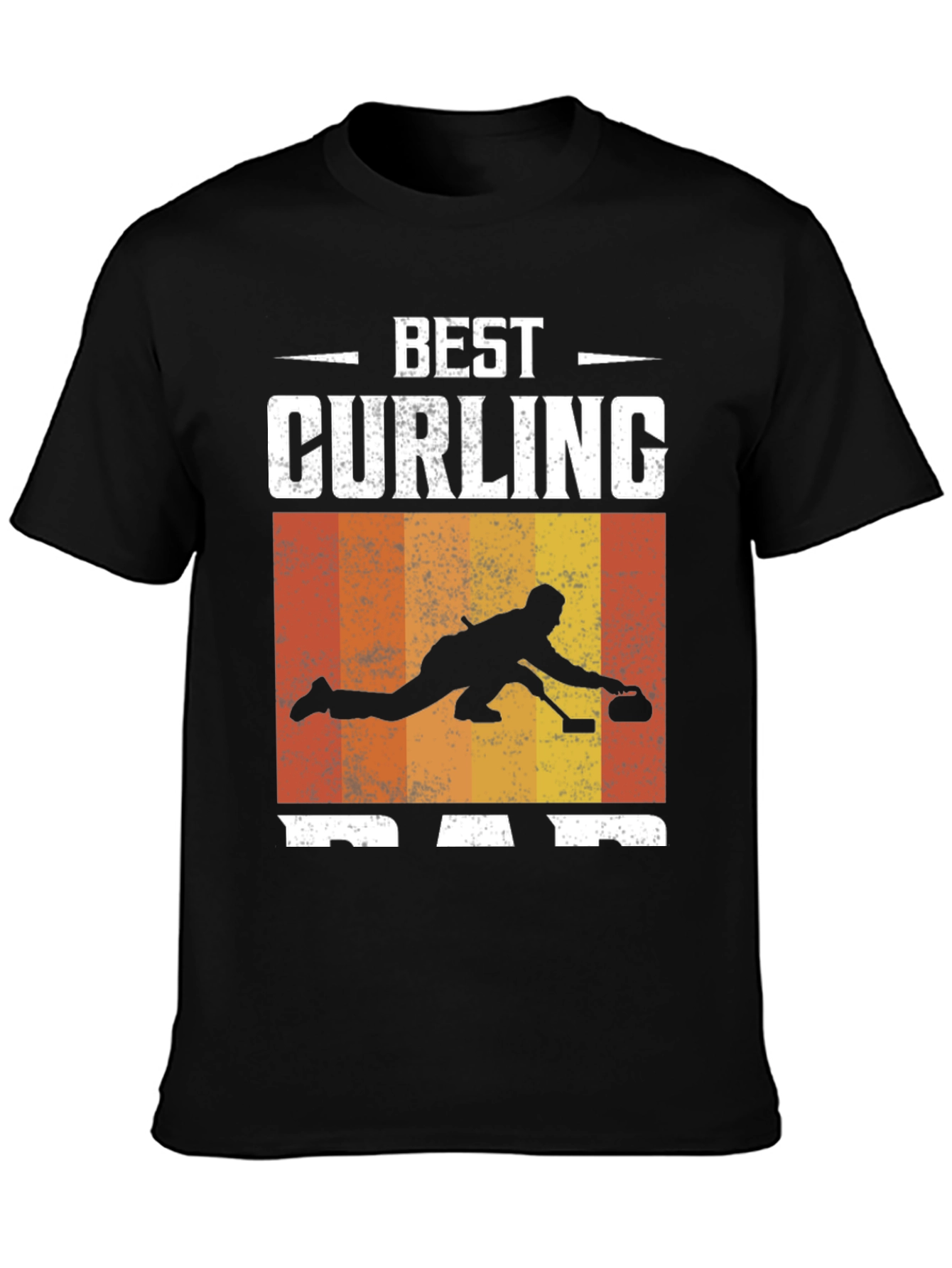 Best Curling Dad T-Shirt Black Graphic Tee