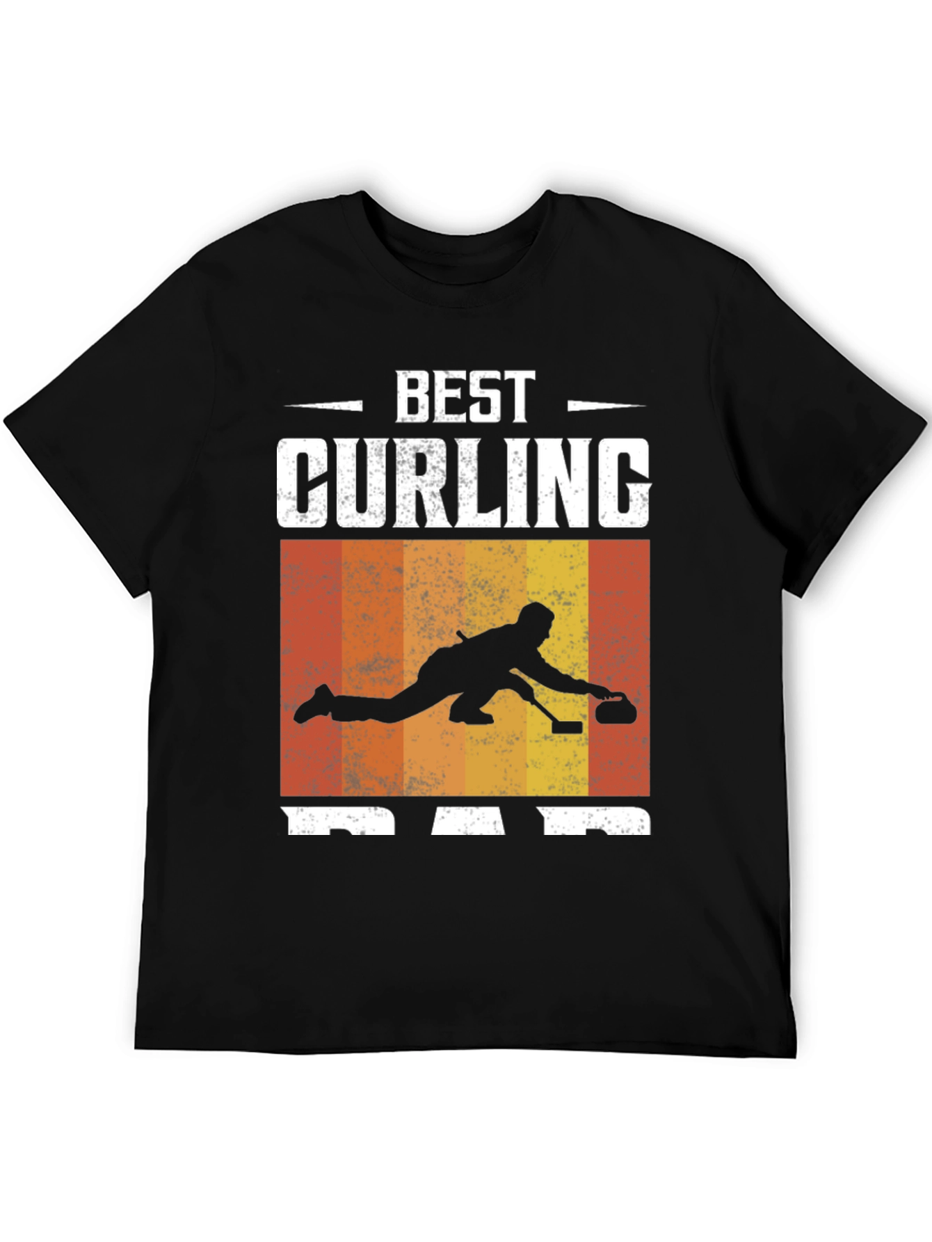 Best Curling Dad T-Shirt Black Graphic Tee