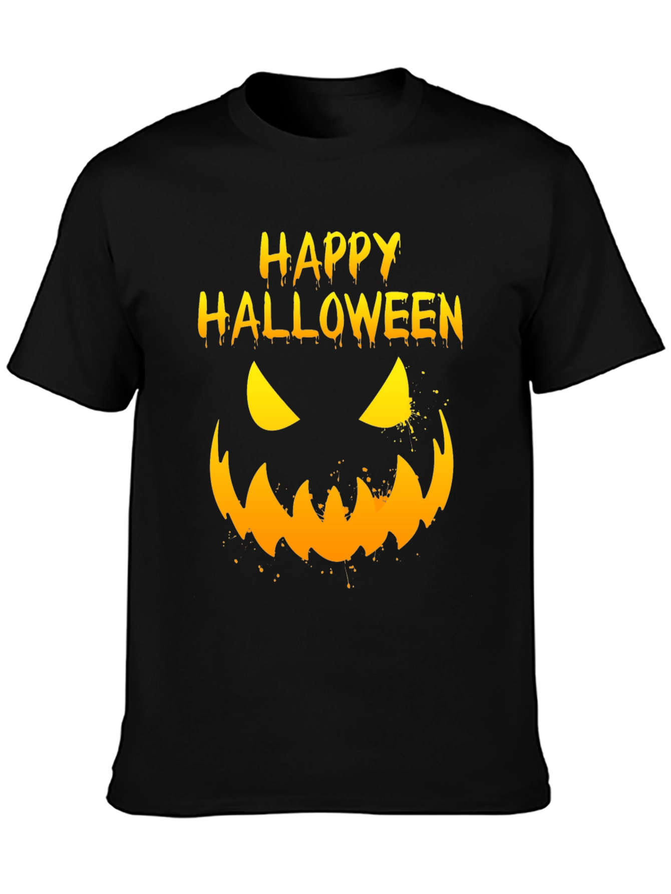 Happy Halloween Pumpkin Face Graphic T-Shirt