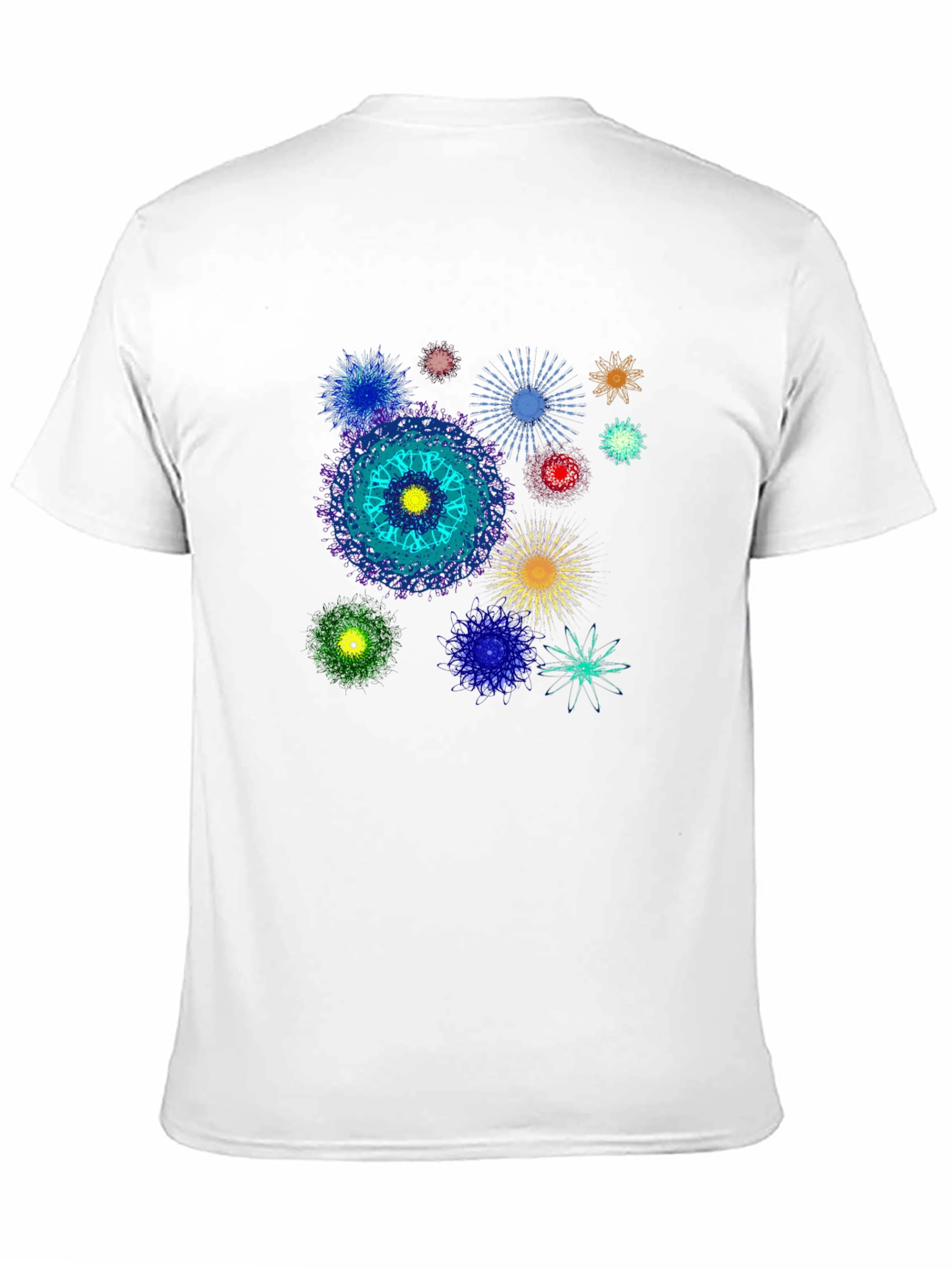 Abstract Mandala Graphic Print Black T-Shirt