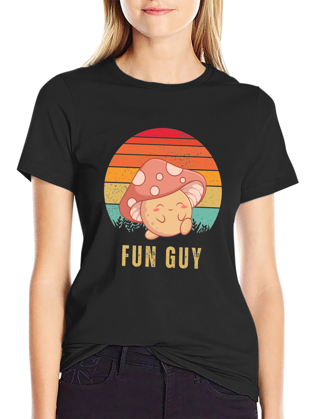 Fun Guy Graphic T-Shirt - Mushroom Design