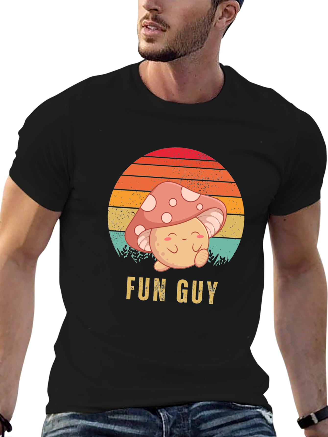 Fun Guy Graphic T-Shirt - Mushroom Design