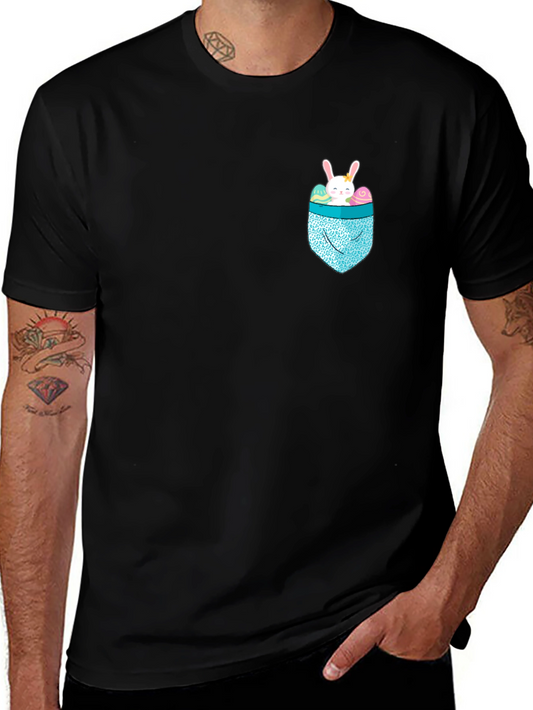 Bunny Pocket Easter T-Shirt - Cute Holiday Apparel