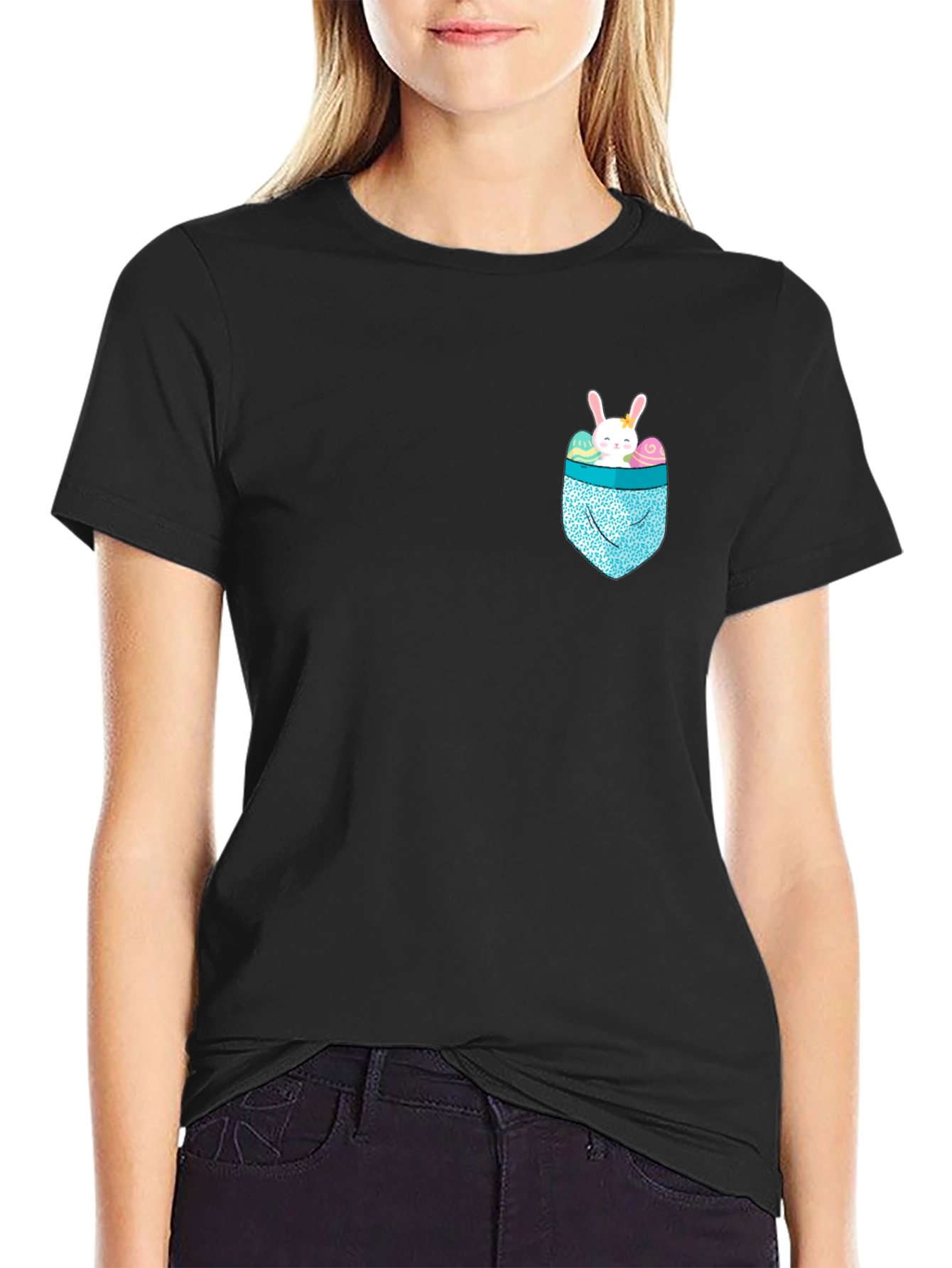 Bunny Pocket Easter T-Shirt - Cute Holiday Apparel