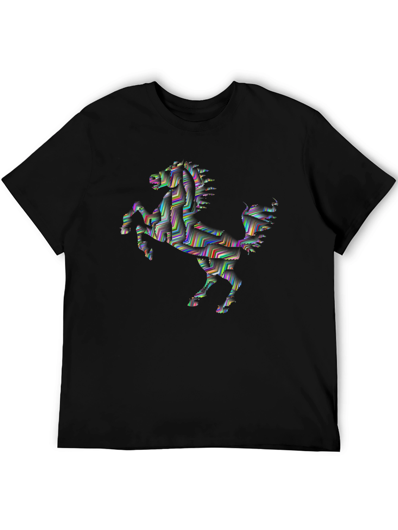 Abstract Horse Graphic Tee - Black