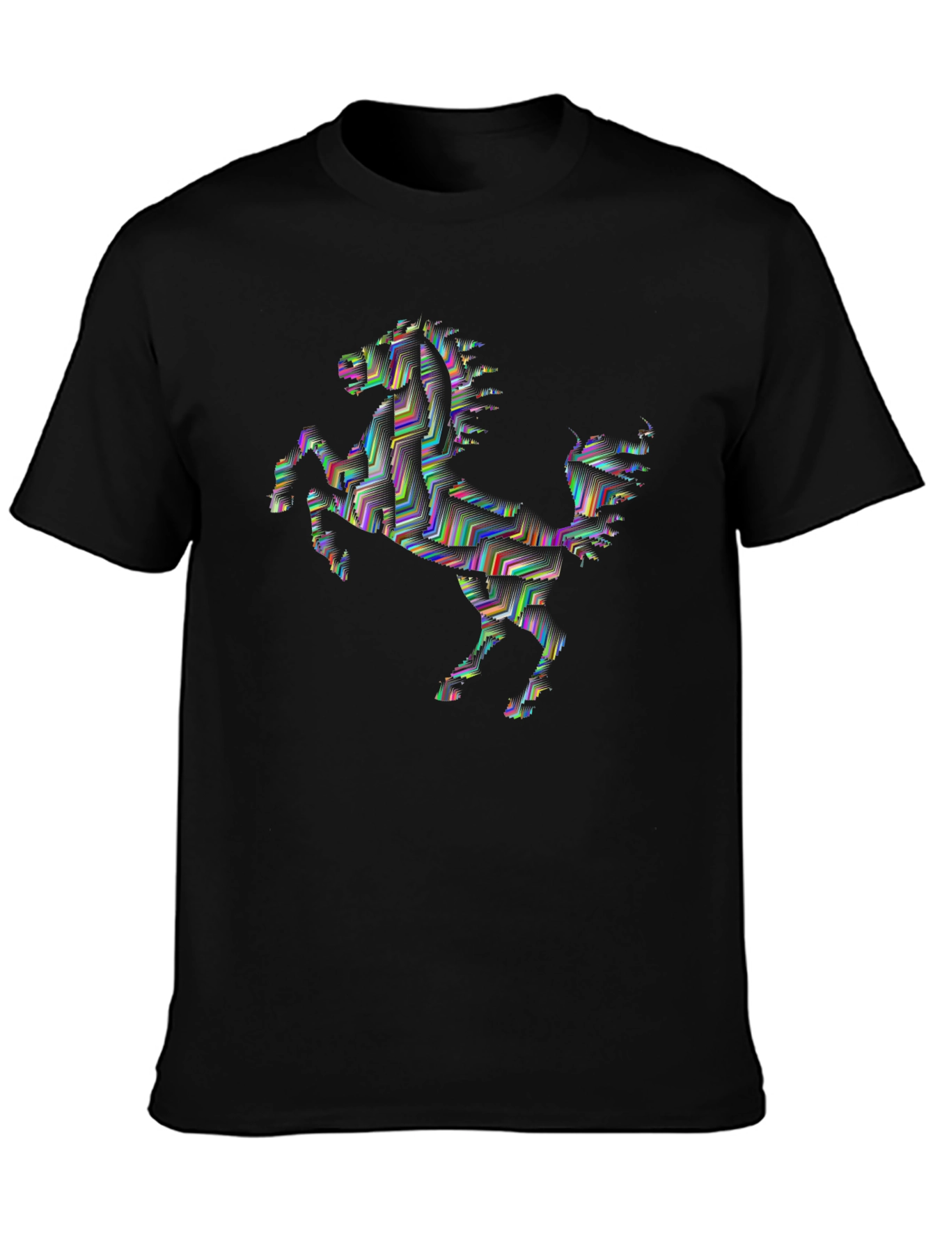 Abstract Horse Graphic Tee - Black