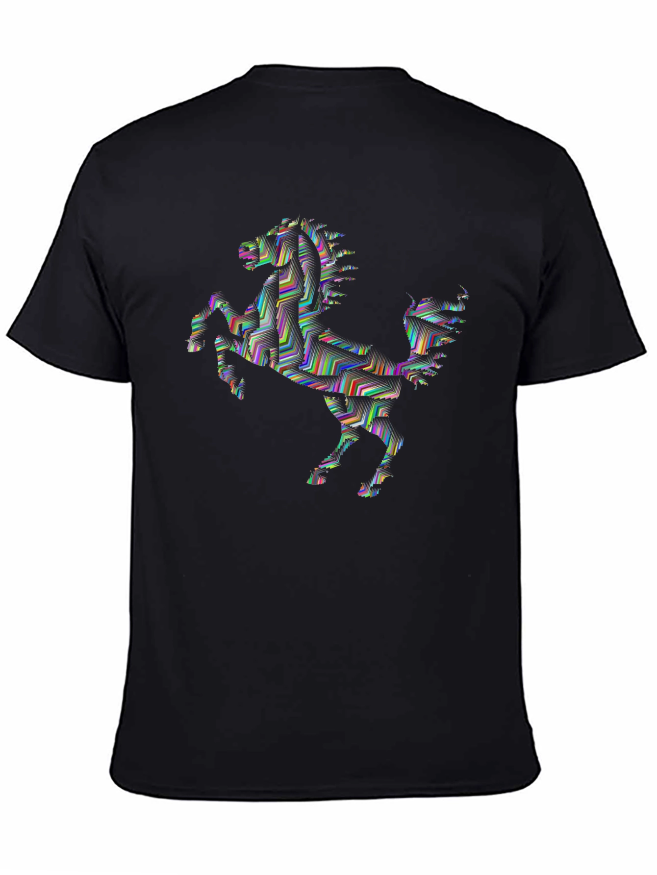 Abstract Horse Graphic Tee - Black