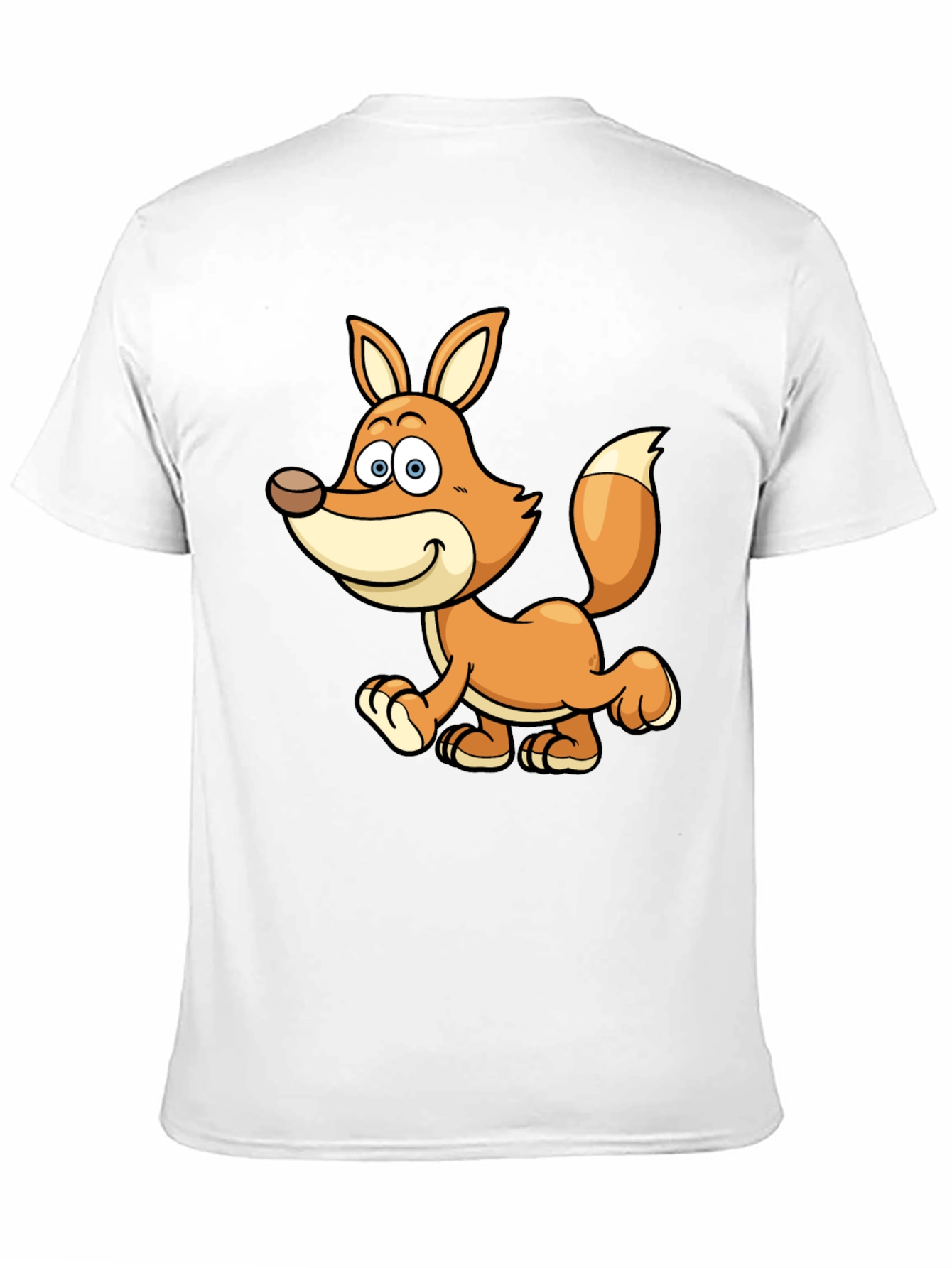 Cute Cartoon Fox Black T-Shirt