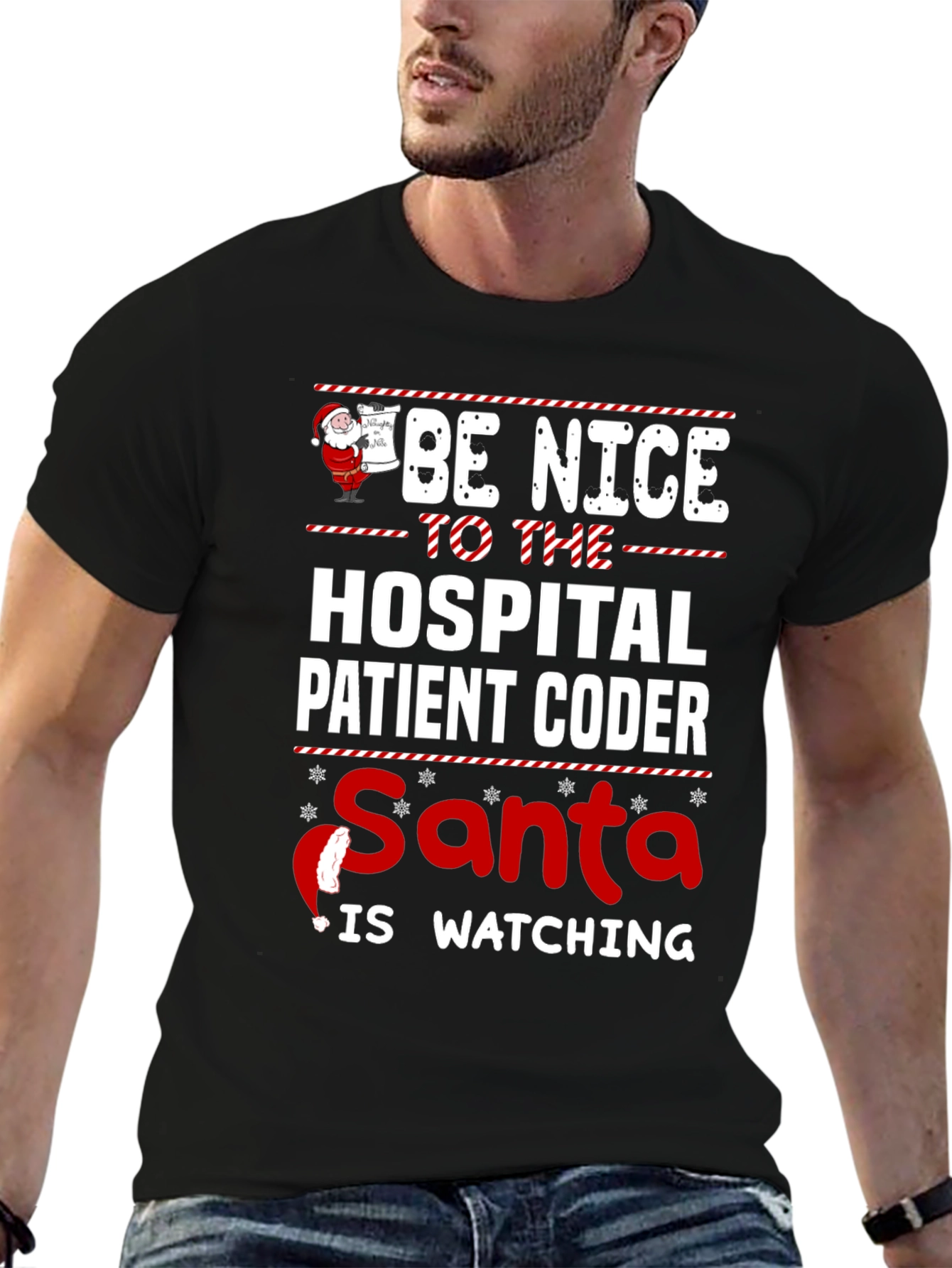 Funny Holiday Hospital Coder Santa T-Shirt