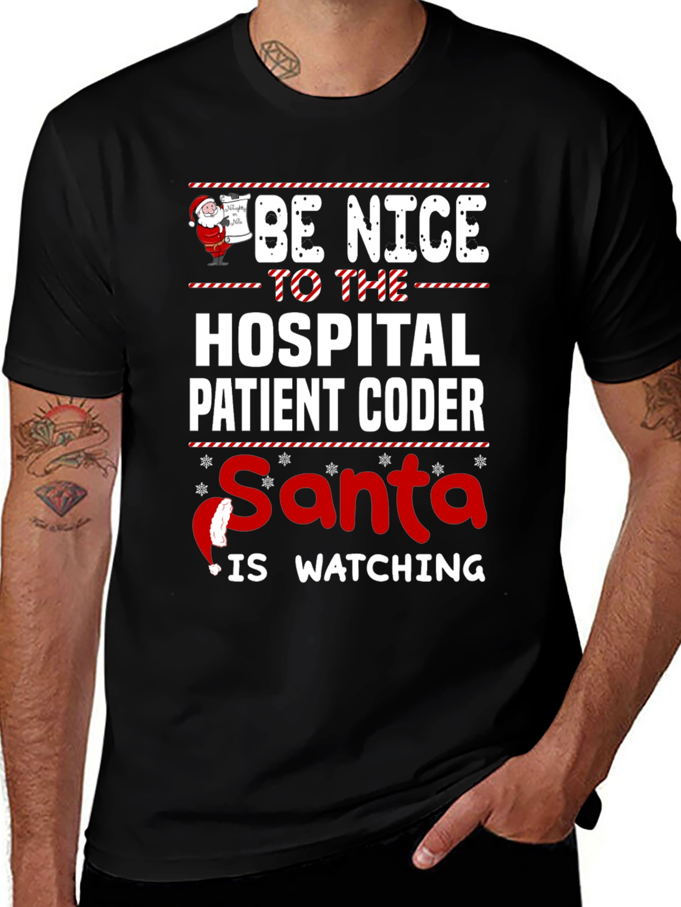 Funny Holiday Hospital Coder Santa T-Shirt