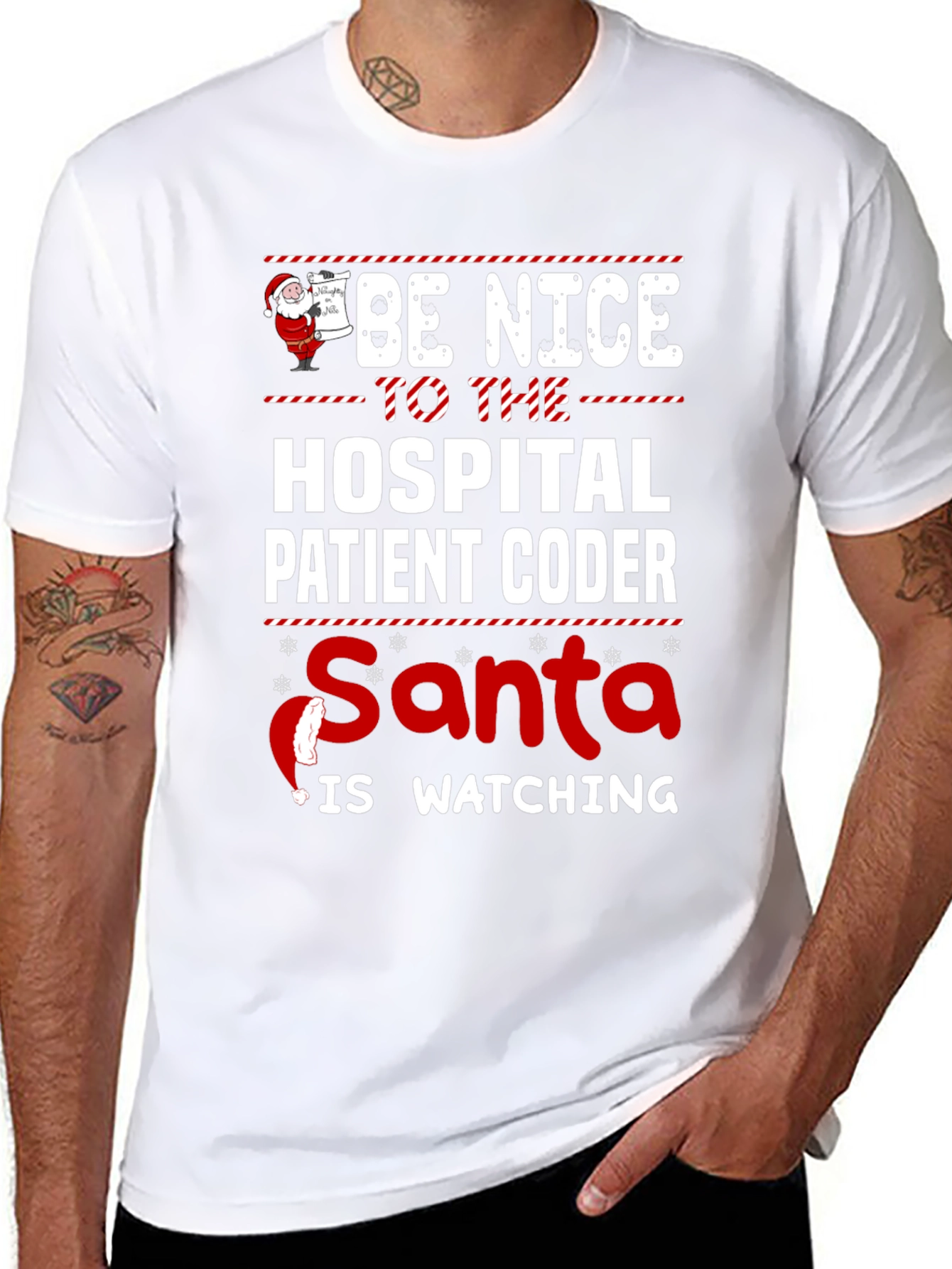 Funny Holiday Hospital Coder Santa T-Shirt