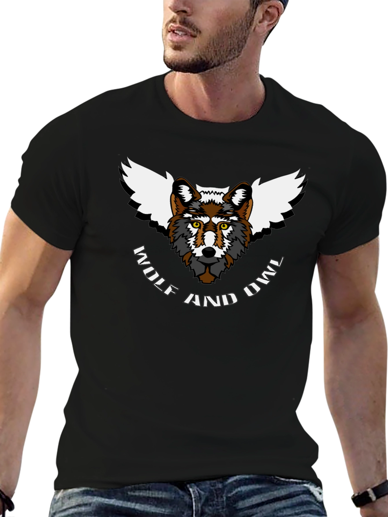 Wolf and Owl T-Shirt - Unique Animal Design
