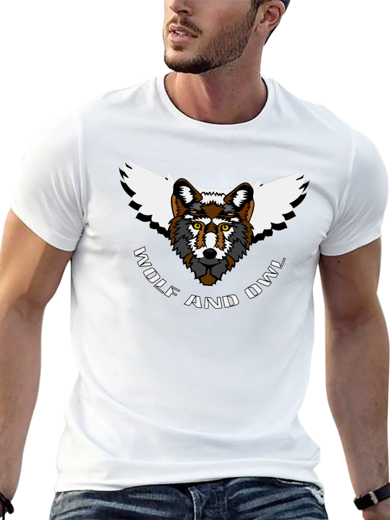 Wolf and Owl T-Shirt - Unique Animal Design