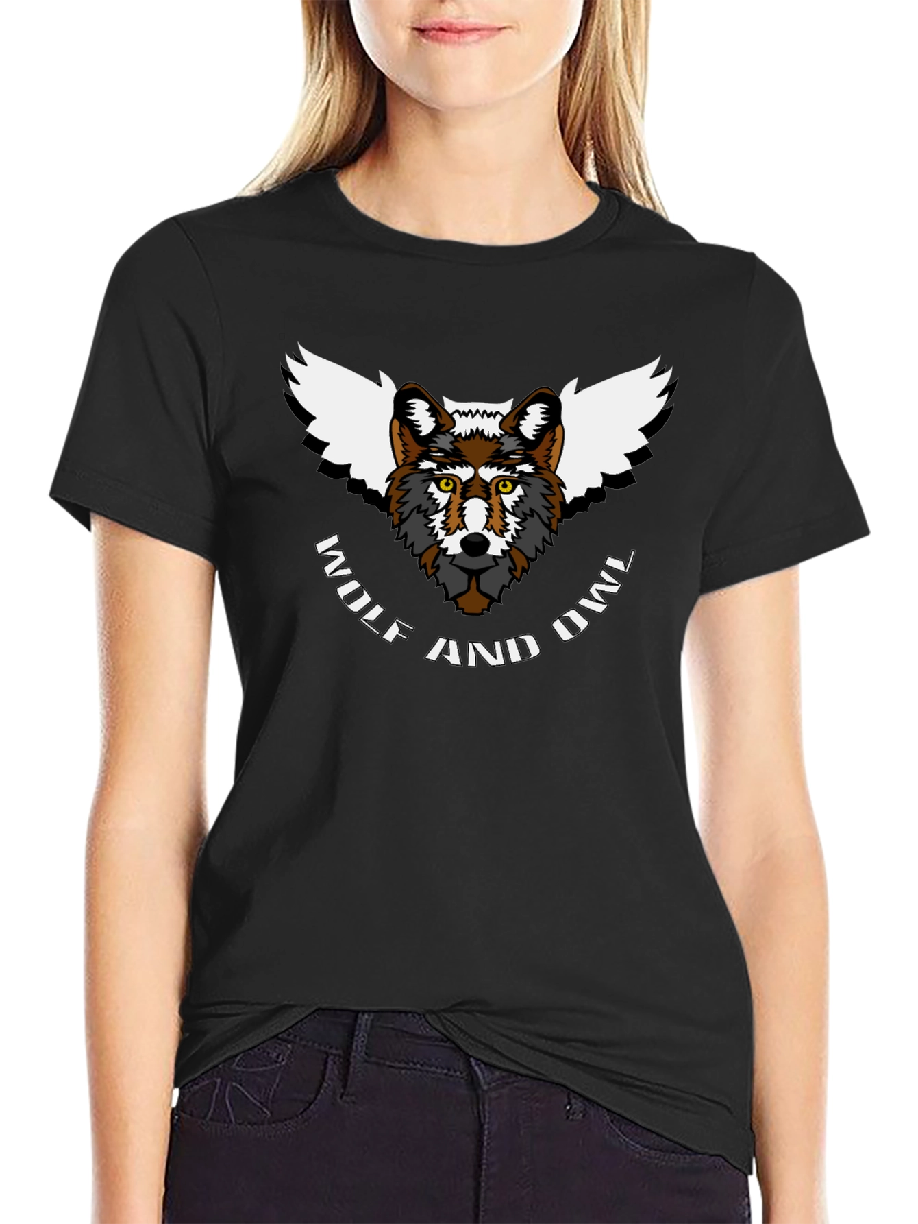 Wolf and Owl T-Shirt - Unique Animal Design