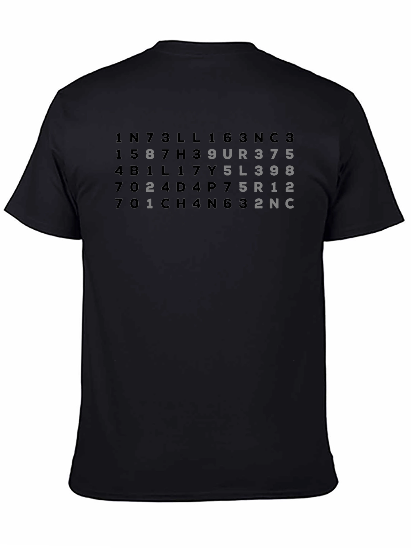 Intelligent Numbers T-Shirt - Black Tee