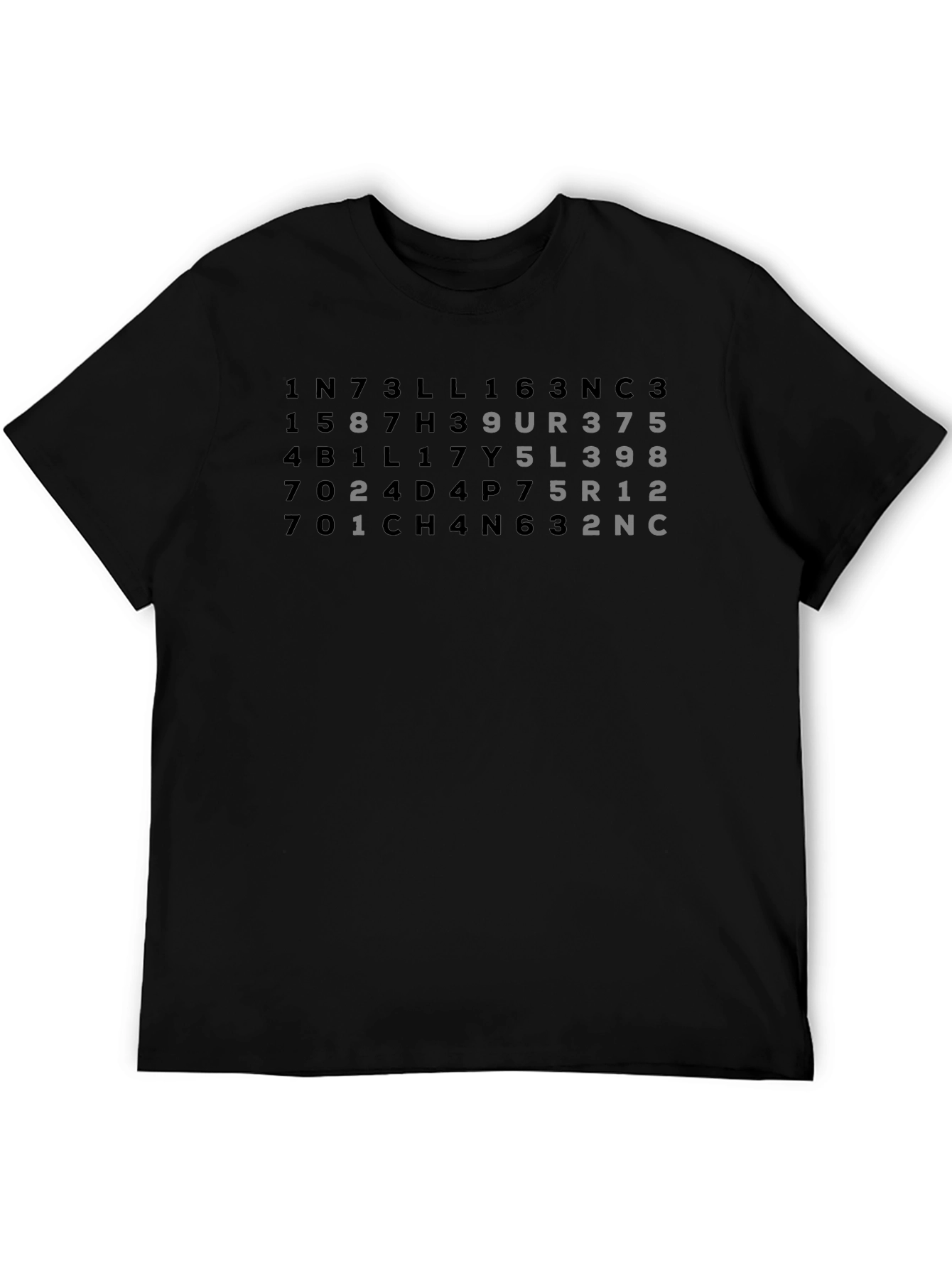 Intelligent Numbers T-Shirt - Black Tee