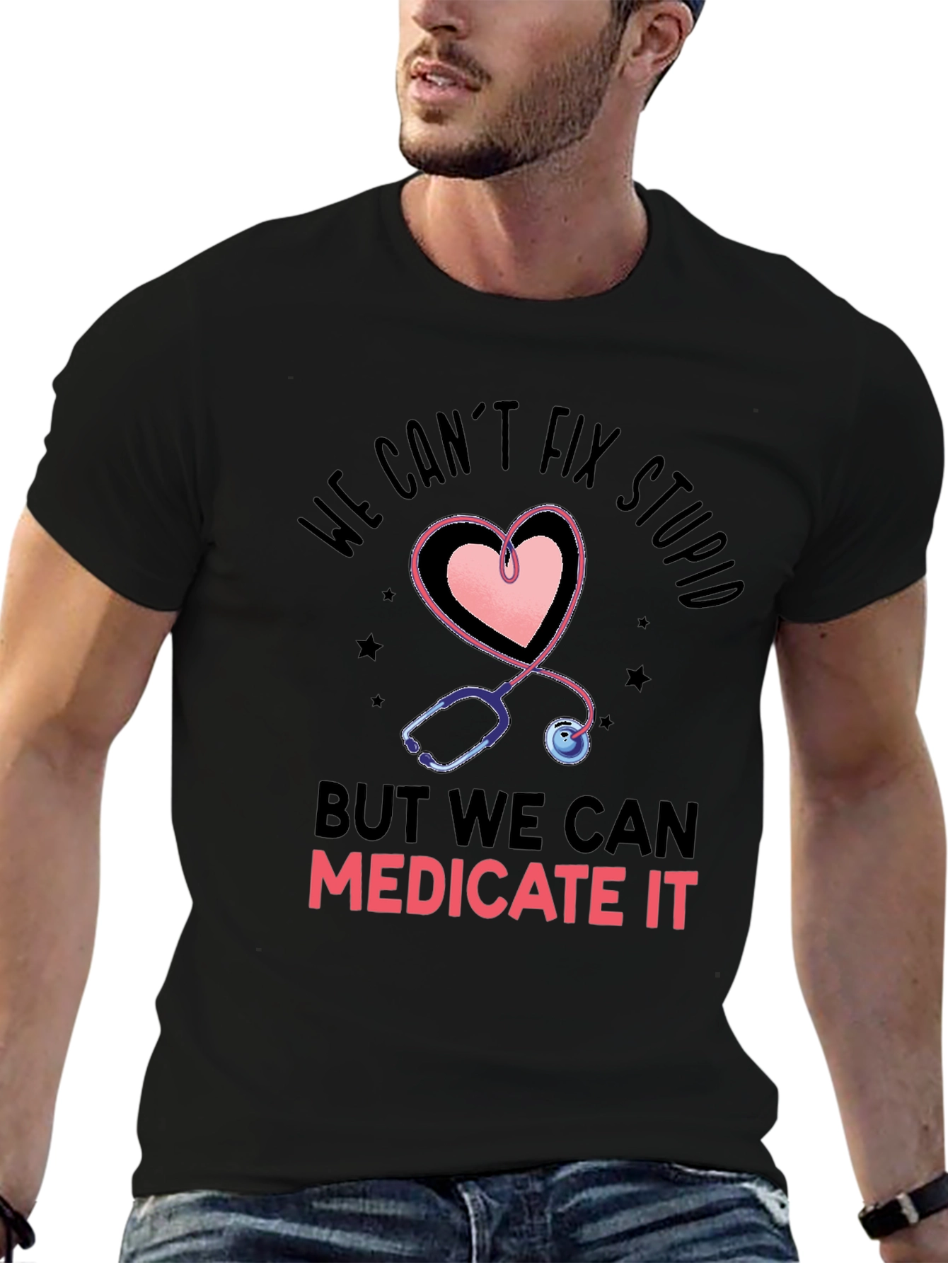 Funny Nurse T-Shirt - Cant Fix Stupid