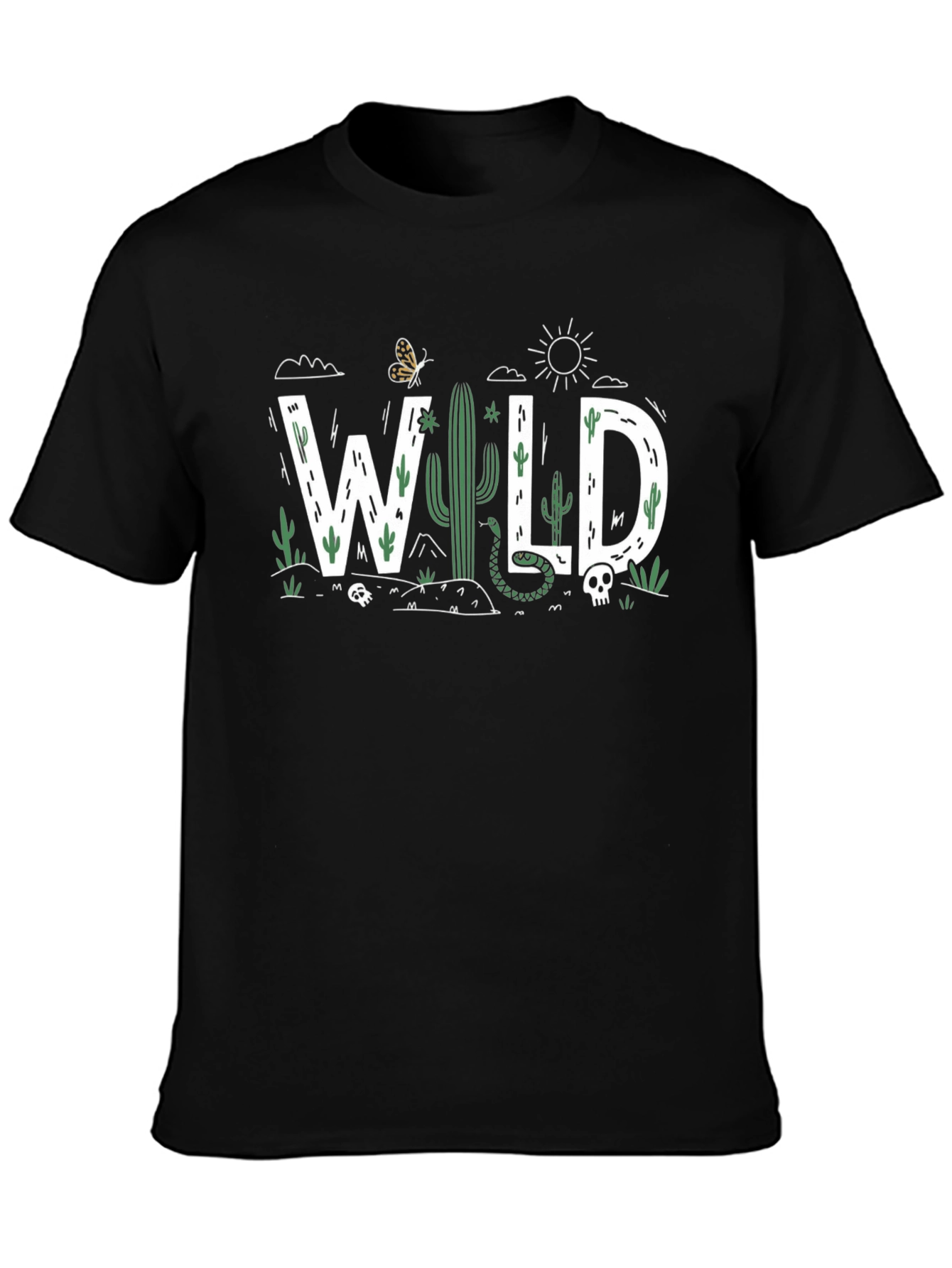 Wild Desert Graphic Tee - Unisex Black Shirt