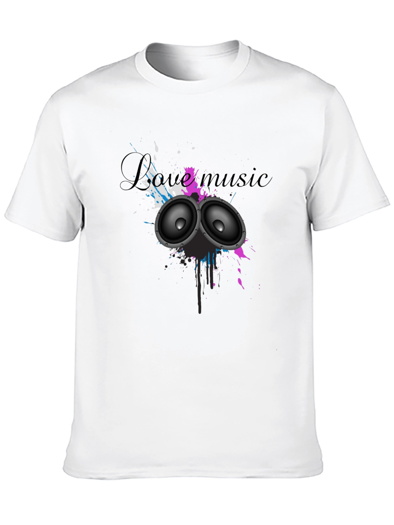 Love Music Graphic Black T-Shirt