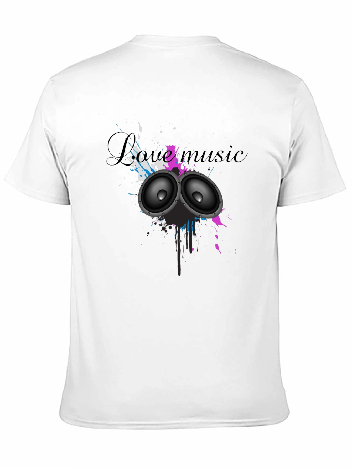 Love Music Graphic Black T-Shirt