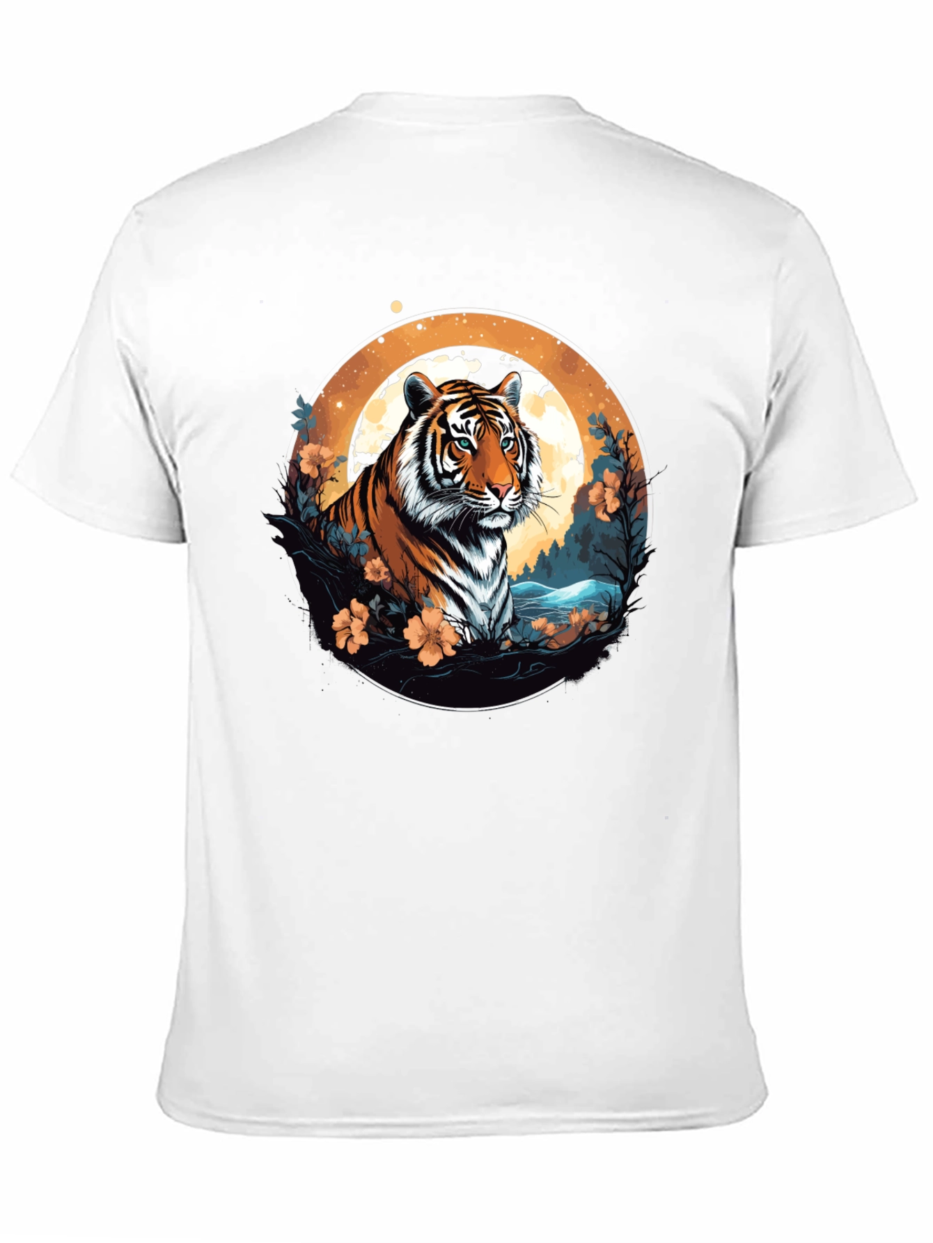 Tiger Graphic Tee - Black Cotton Blend T-Shirt