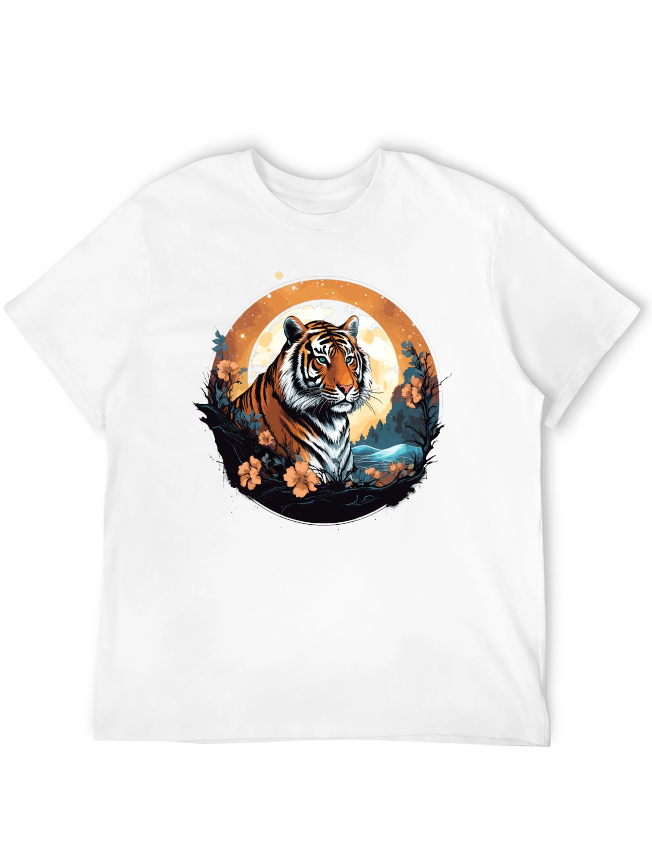 Tiger Graphic Tee - Black Cotton Blend T-Shirt