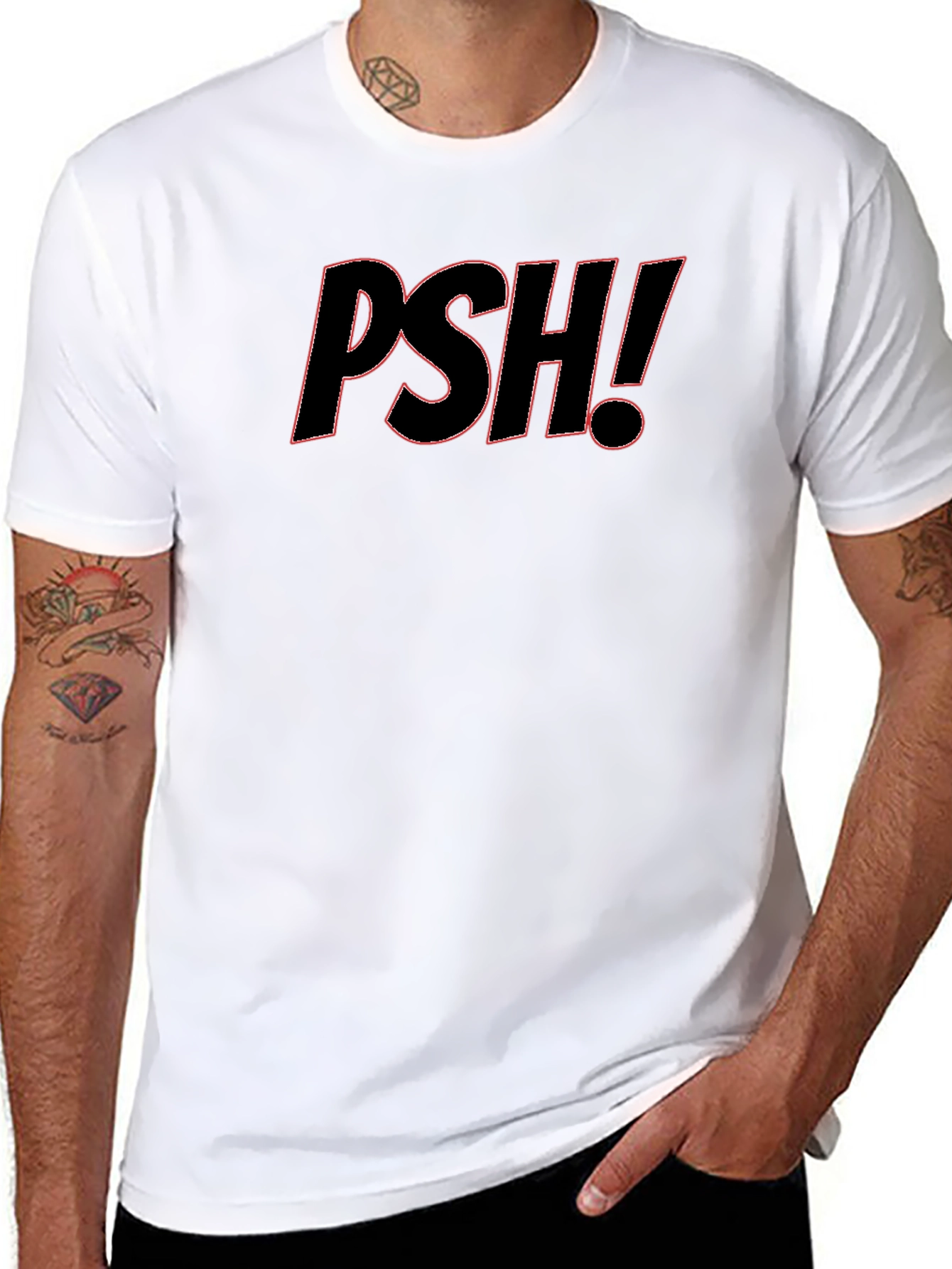 PSH! Graphic Tee - Casual Black Cotton T-Shirt