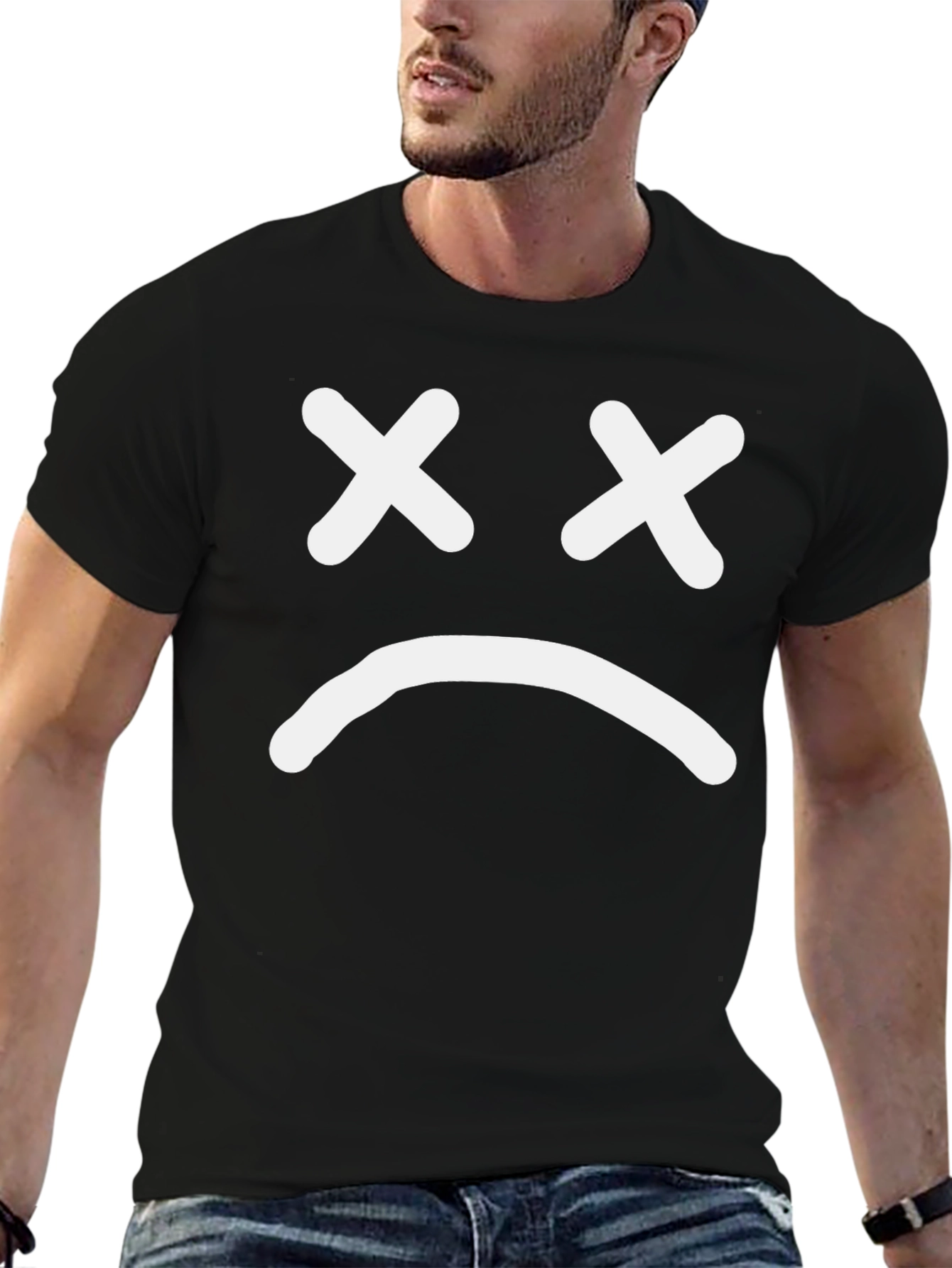 Sad Face Graphic T-Shirt - Unisex Cotton Tee