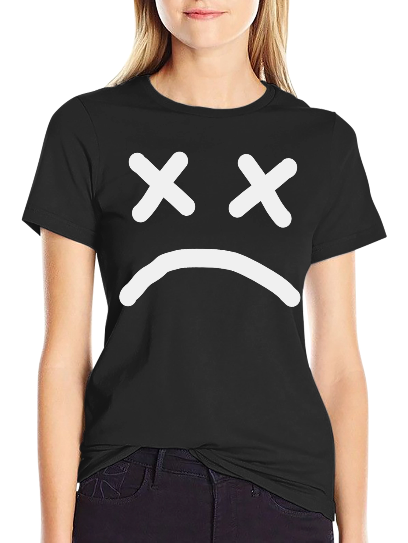 Sad Face Graphic T-Shirt - Unisex Cotton Tee