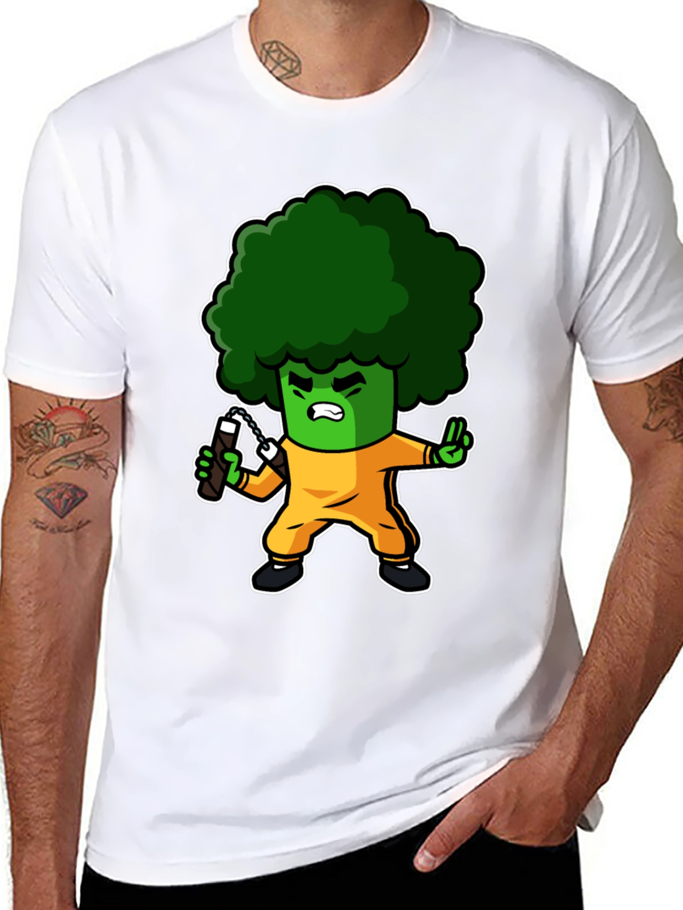 Broccoli Ninja T-Shirt: Funny Cartoon Graphic Tee
