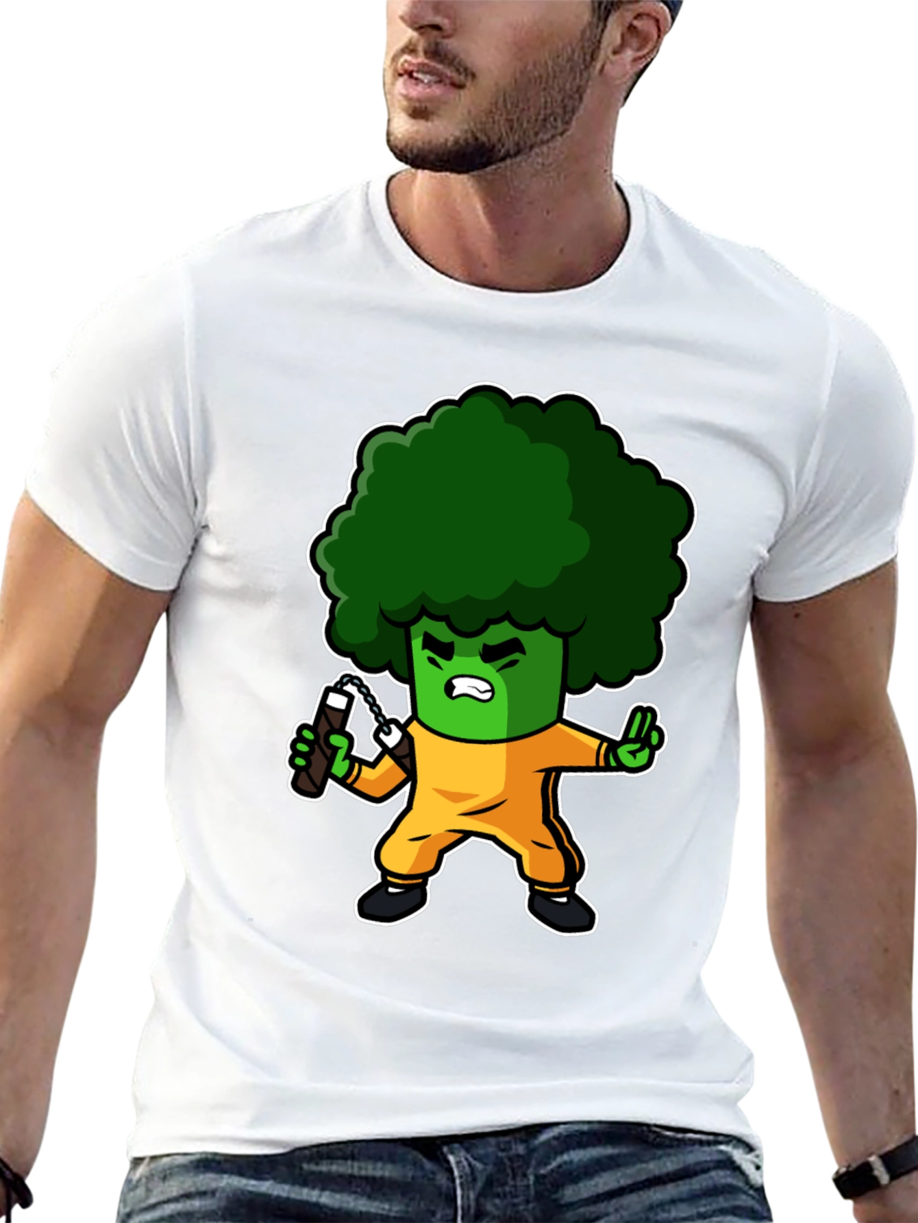 Broccoli Ninja T-Shirt: Funny Cartoon Graphic Tee