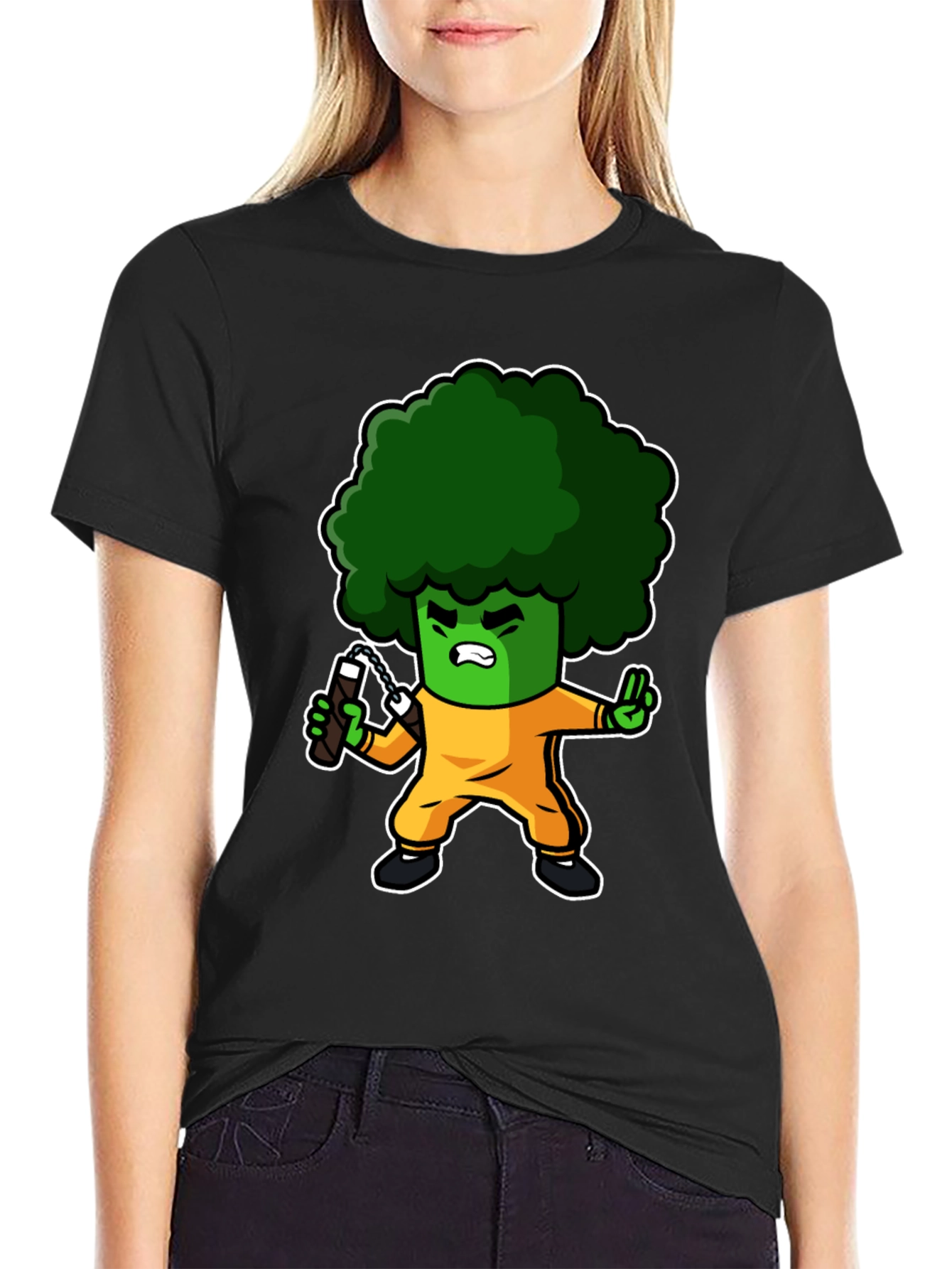 Broccoli Ninja T-Shirt: Funny Cartoon Graphic Tee