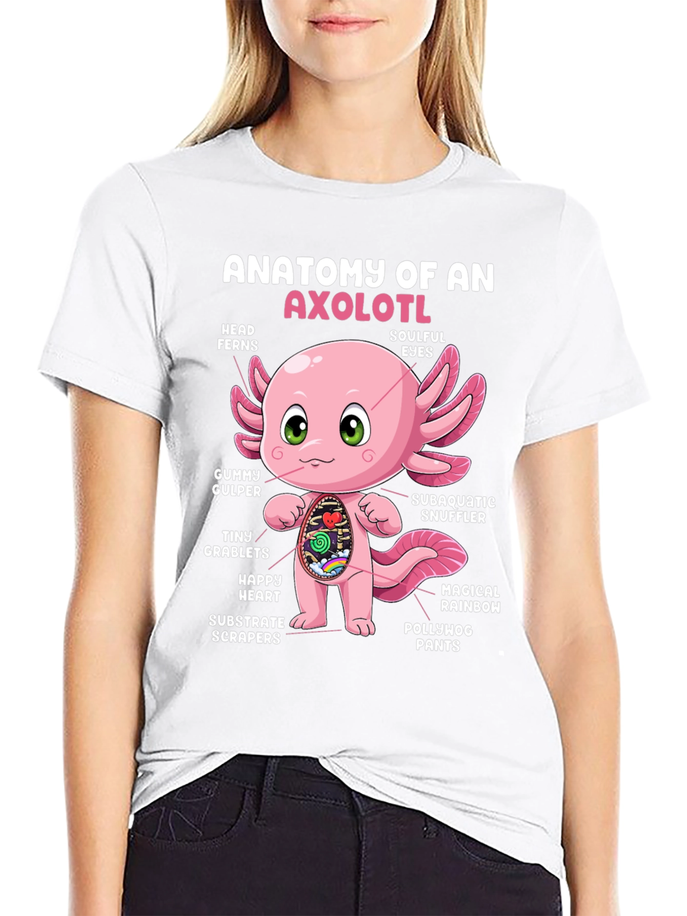Anatomy of an Axolotl Black T-Shirt