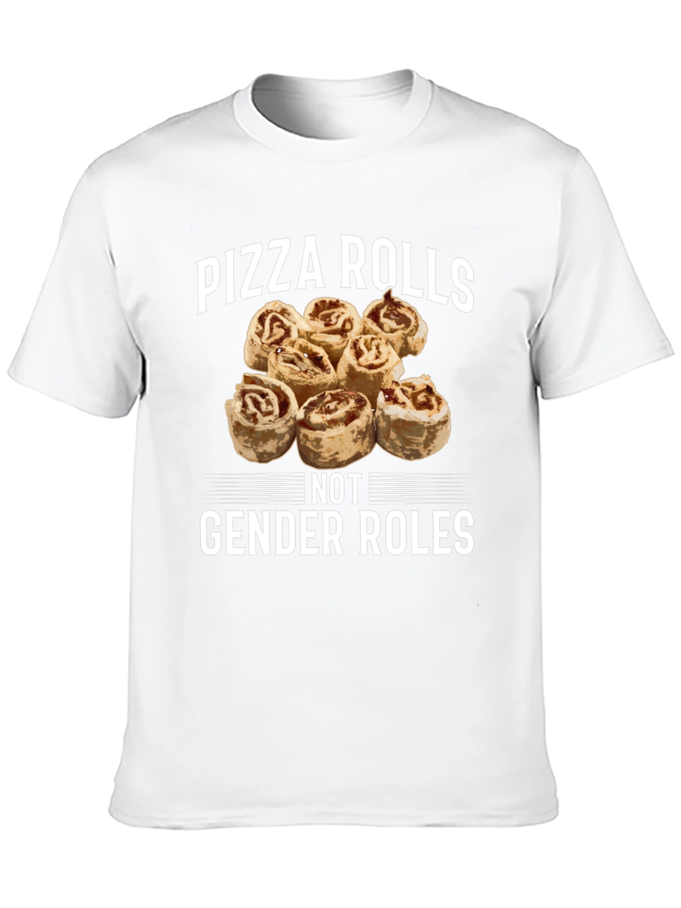 Pizza Rolls Not Gender Roles Black T-Shirt