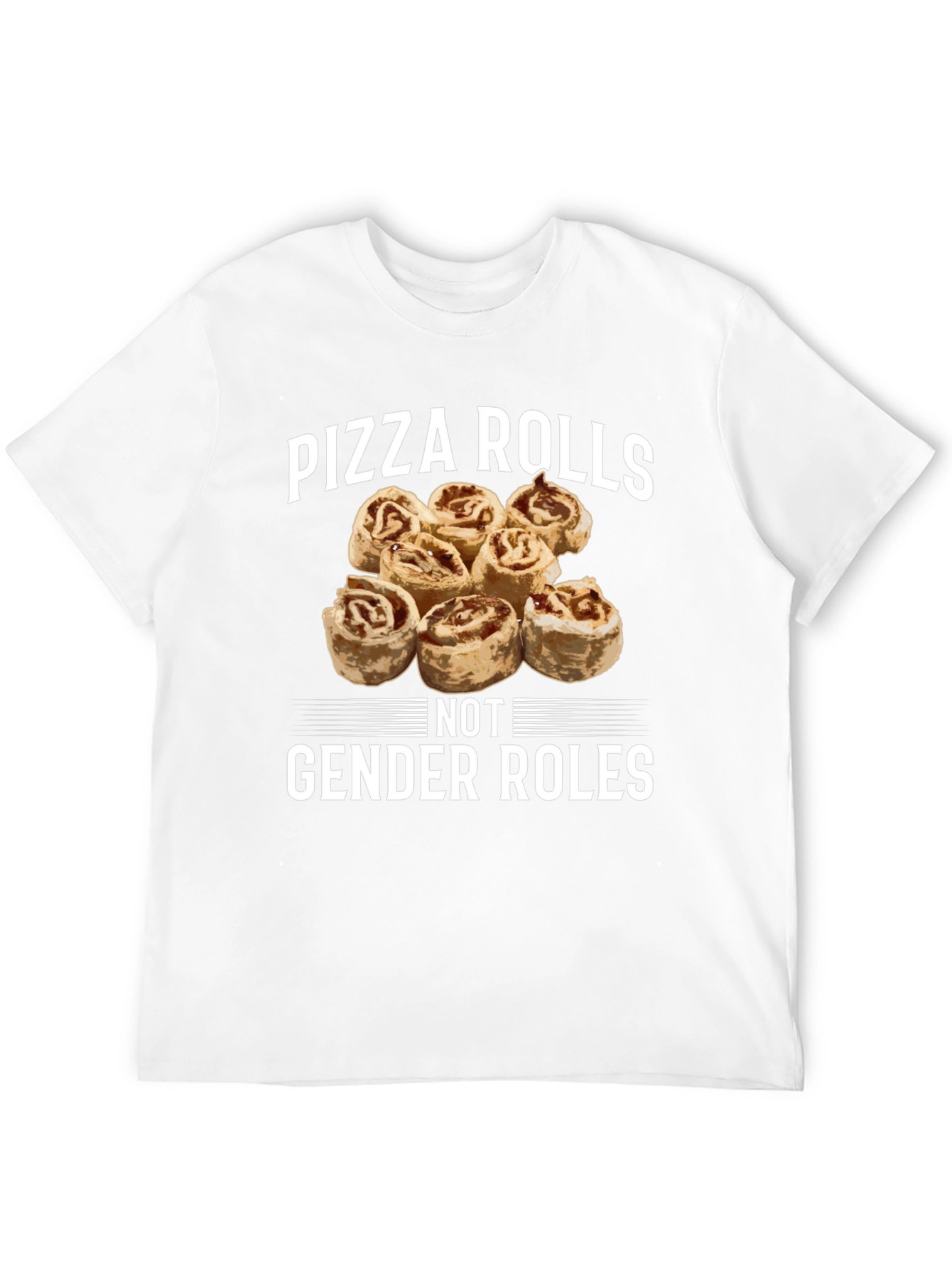 Pizza Rolls Not Gender Roles Black T-Shirt
