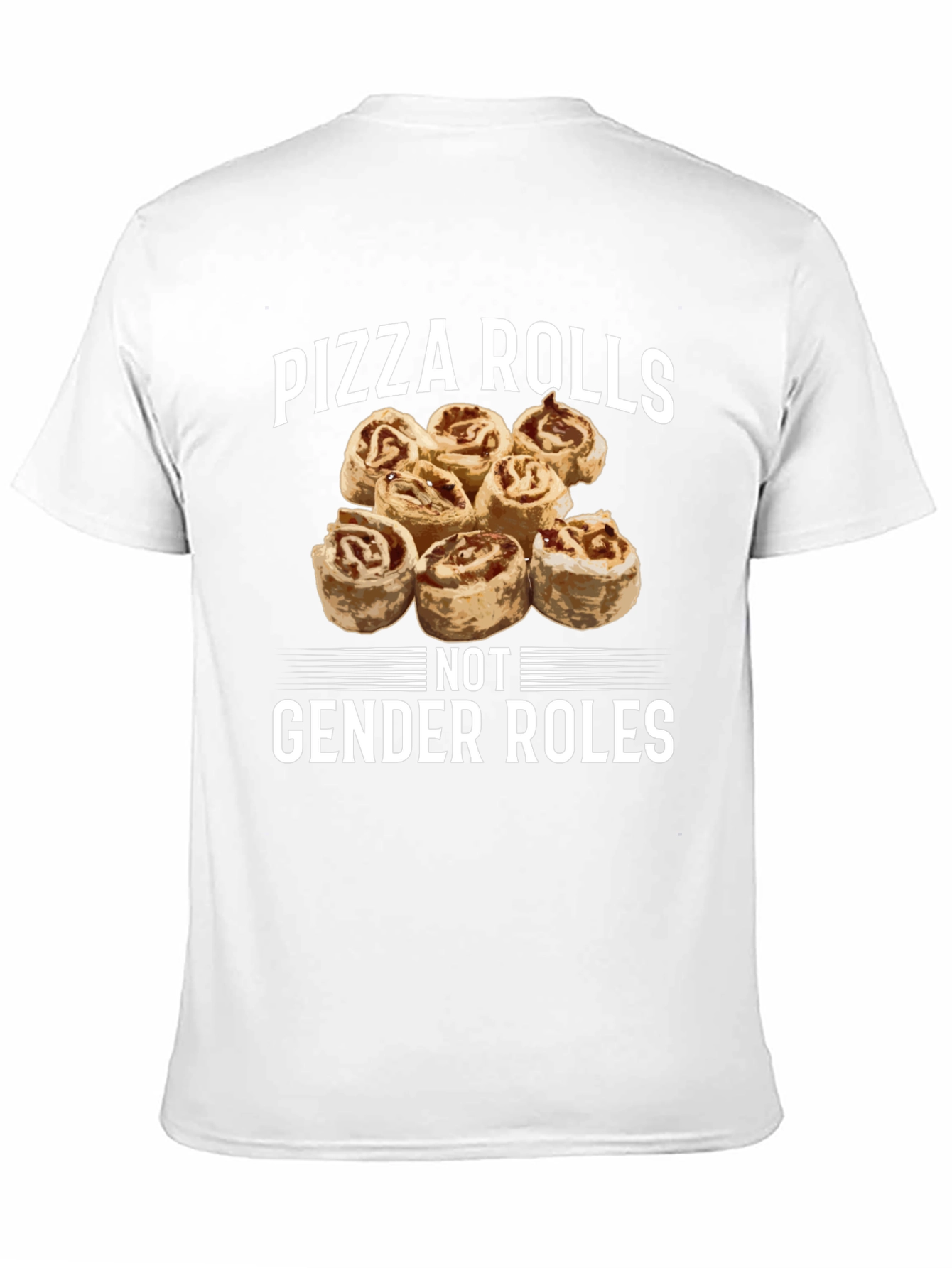 Pizza Rolls Not Gender Roles Black T-Shirt
