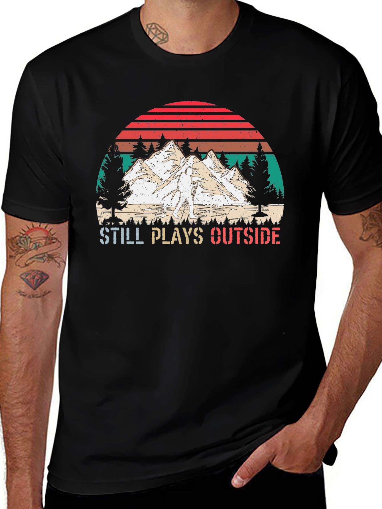 Still Plays Outside Bigfoot Graphic T-Shirt