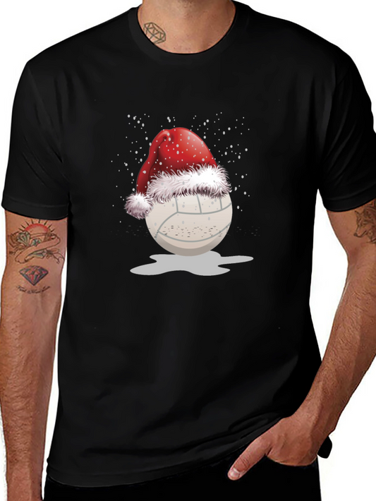 Volleyball Santa Hat Graphic Tee