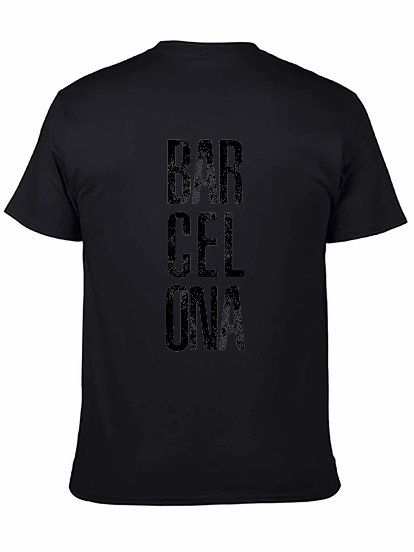 Barcelona Graphic Print Mens Black T-Shirt
