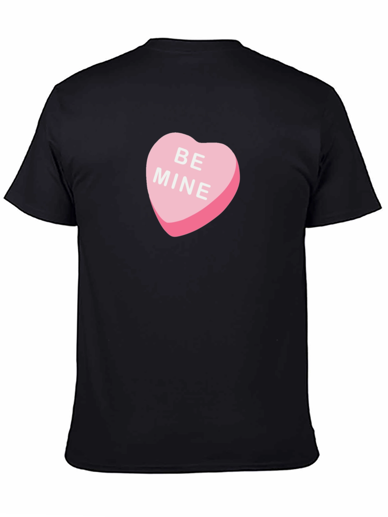 Be Mine Candy Heart Graphic Tee - Black