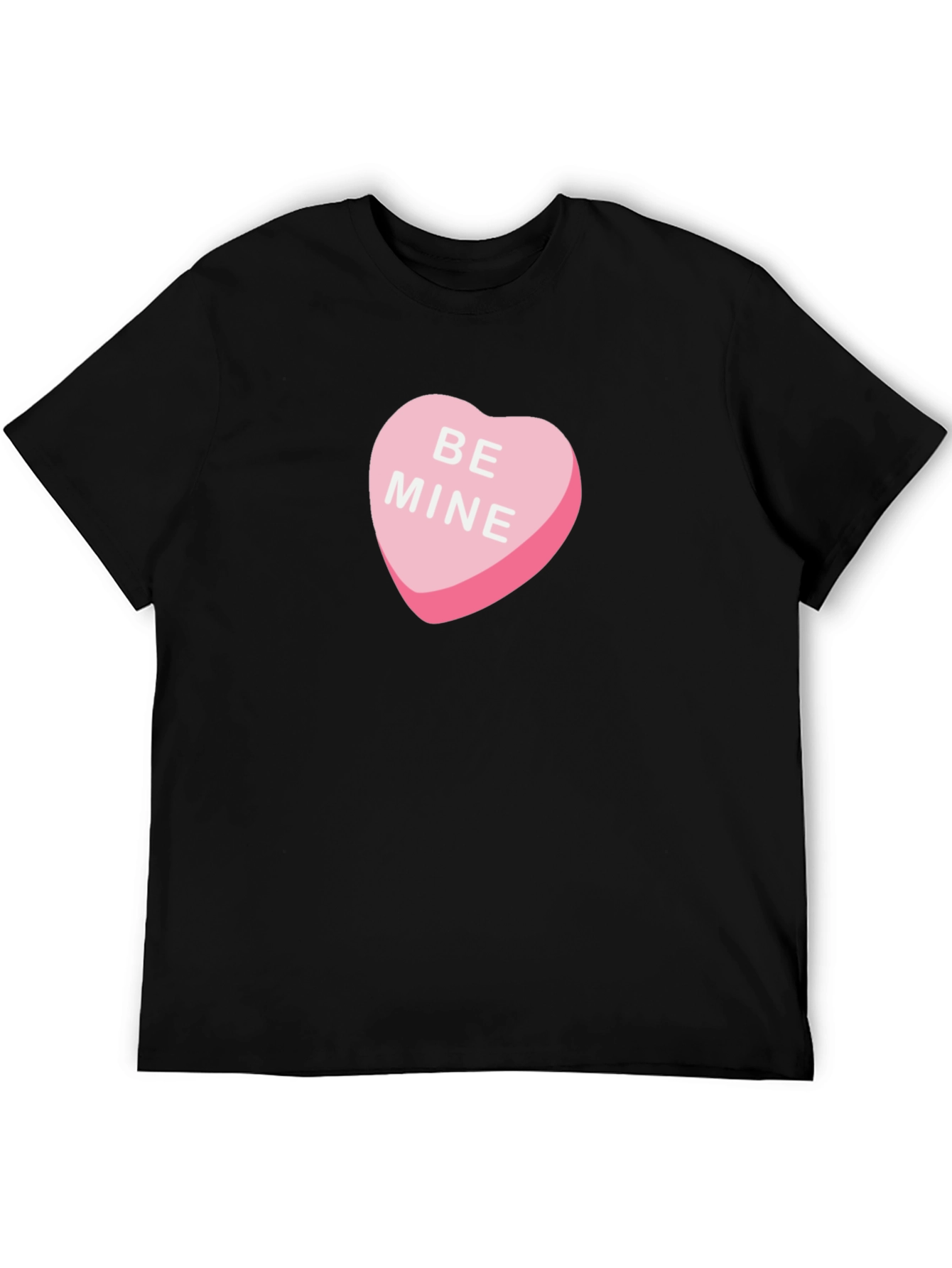 Be Mine Candy Heart Graphic Tee - Black
