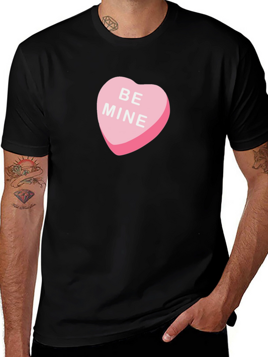 Be Mine Candy Heart Graphic Tee - Black