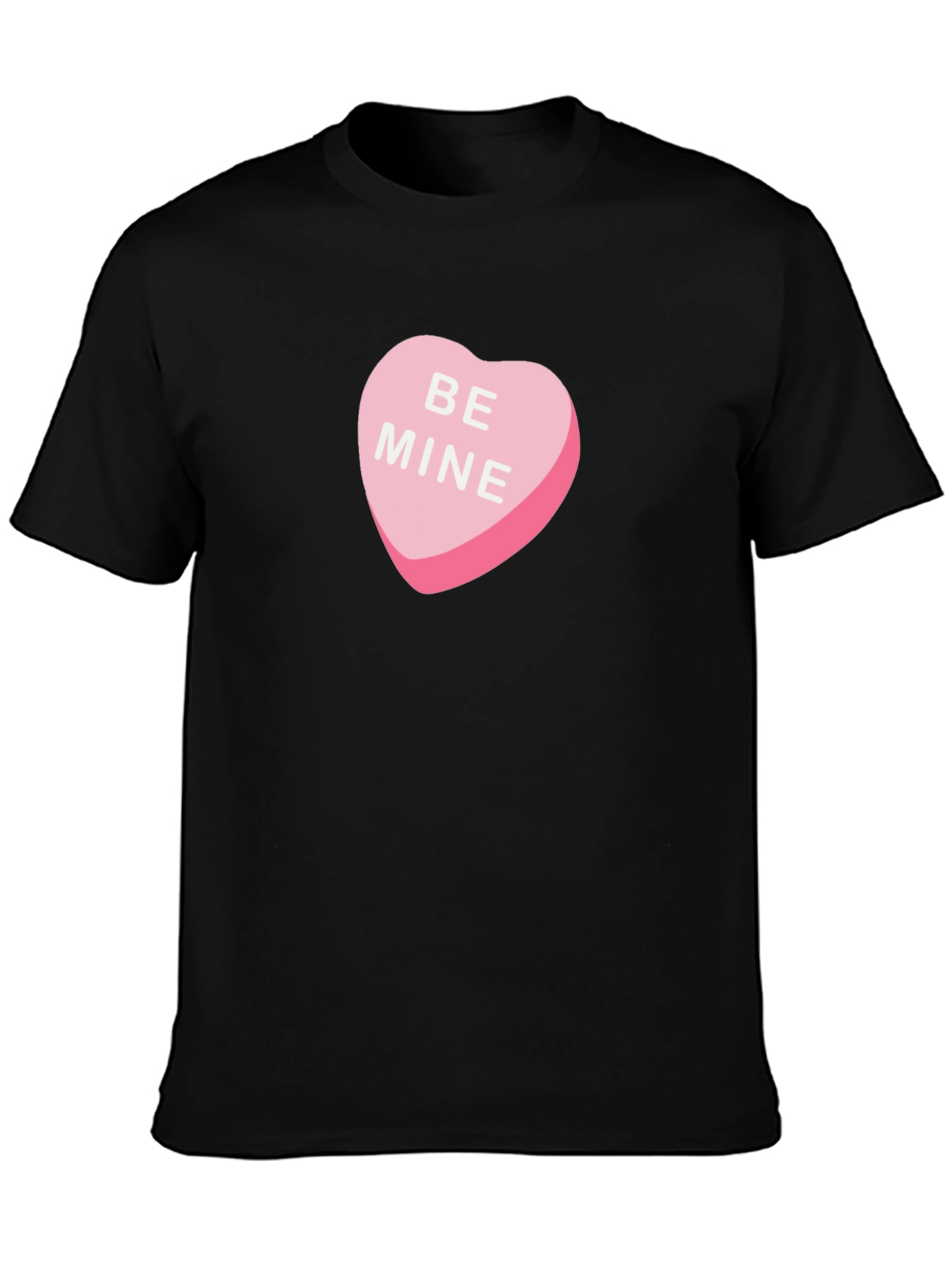 Be Mine Candy Heart Graphic Tee - Black