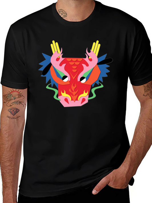 Dragon Graphic Tee - Unique Design Black T-Shirt
