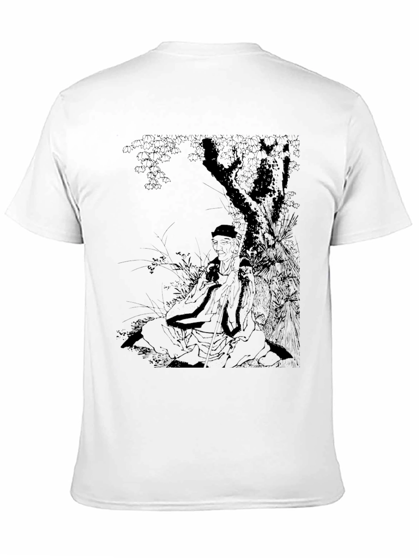 Black Tee with Asian Art Design