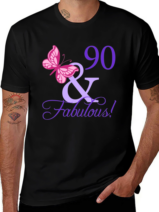 90 & Fabulous Birthday T-Shirt