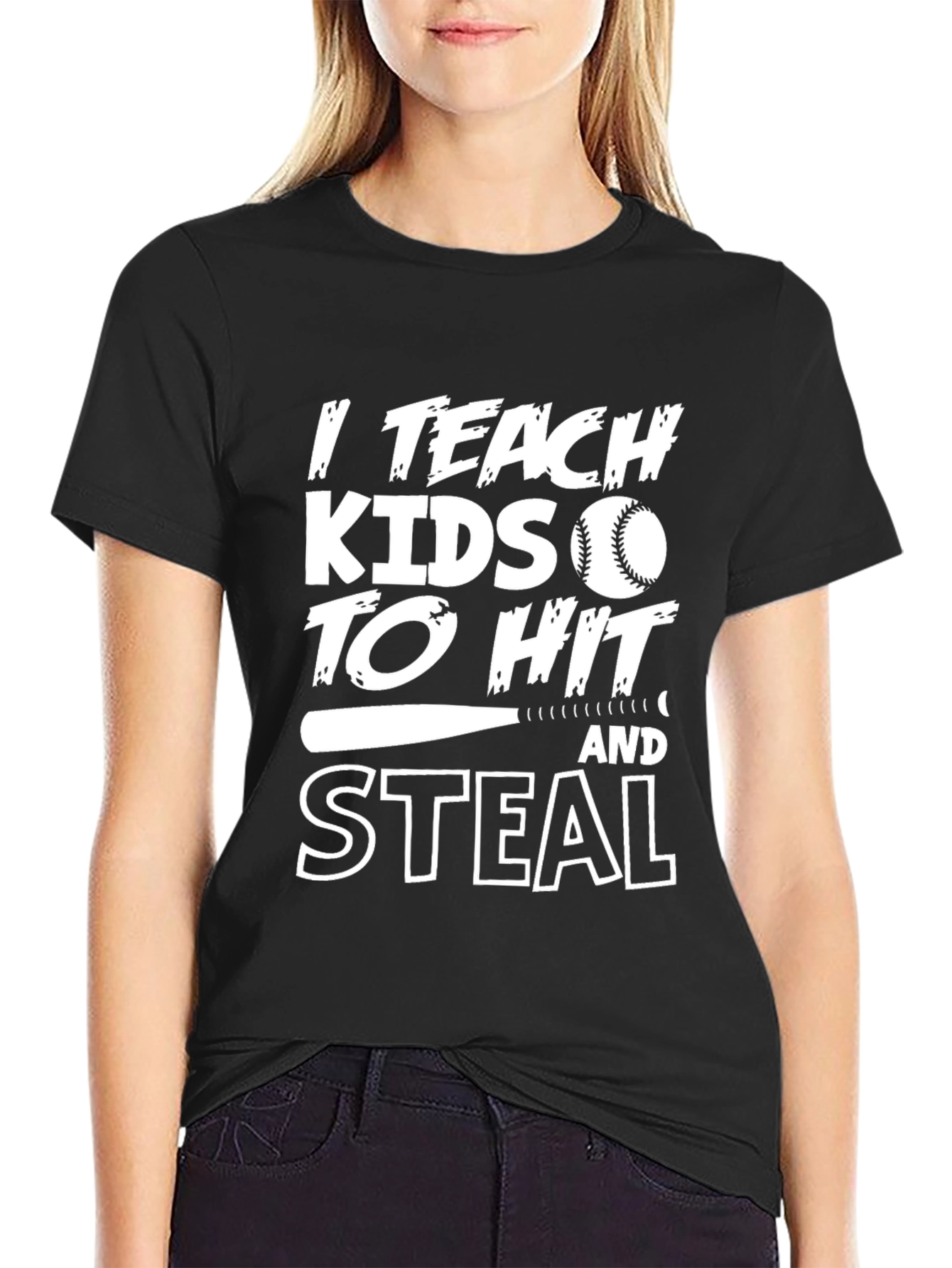I Teach Kids to Hit & Steal Baseball T-Shirt
