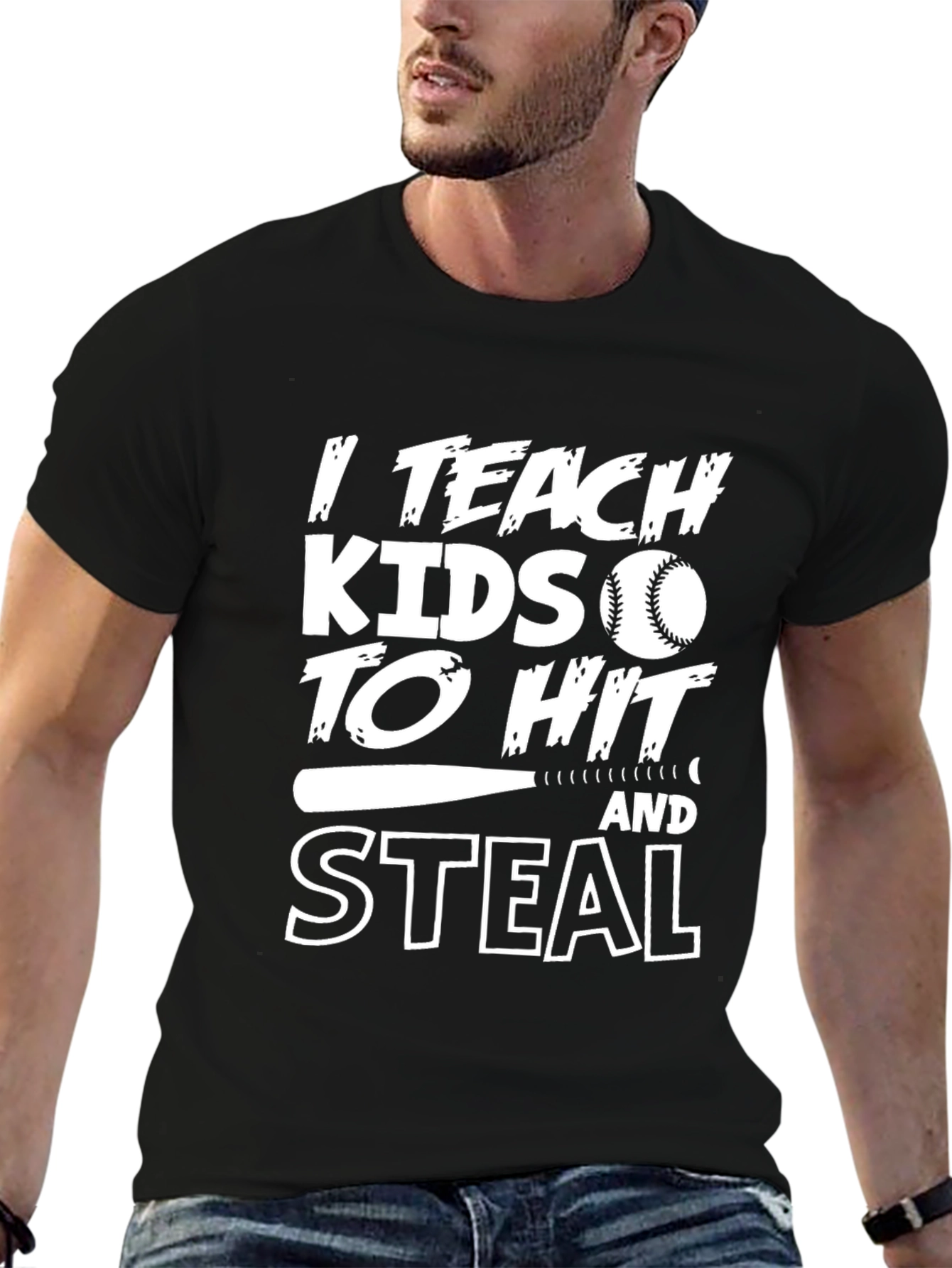I Teach Kids to Hit & Steal Baseball T-Shirt