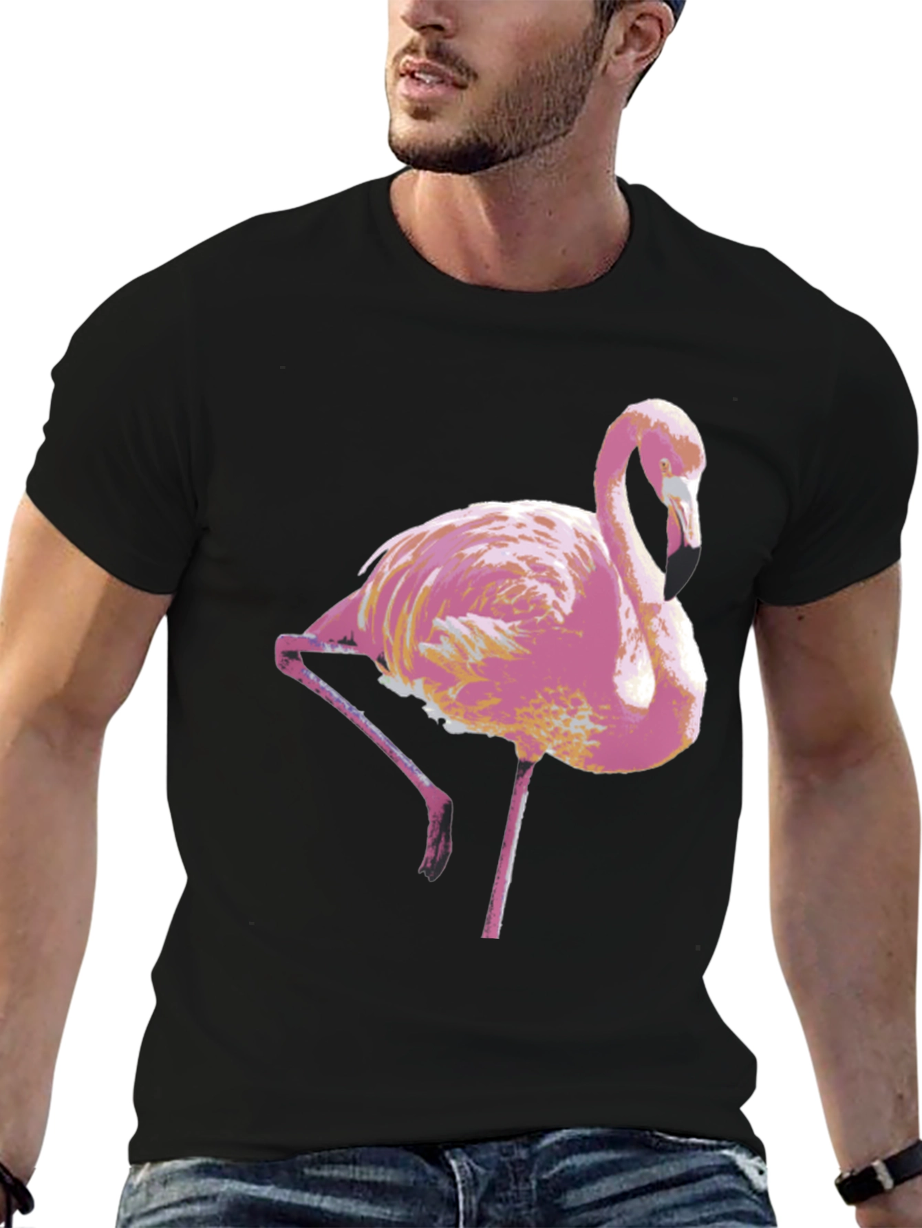 Pink Flamingo Graphic Tee - Stylish Mens T-Shirt