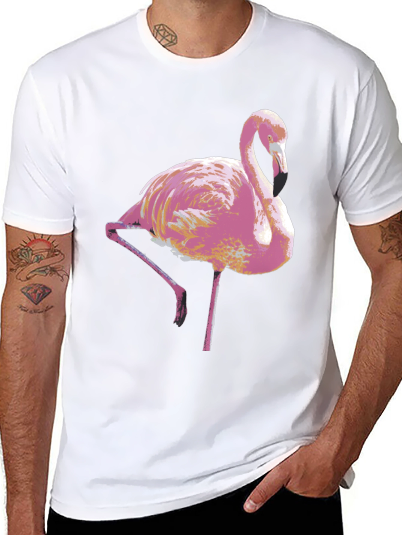 Pink Flamingo Graphic Tee - Stylish Mens T-Shirt